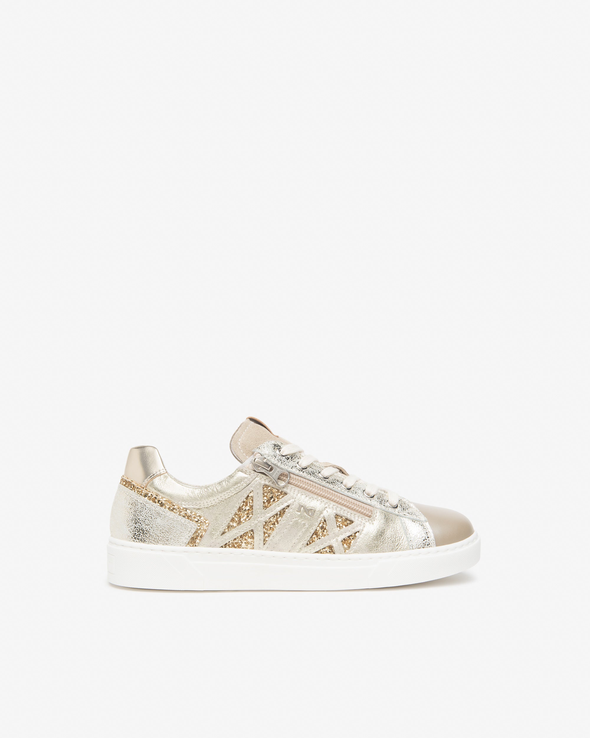 Damensneakers aus Glattleder und technischem Material