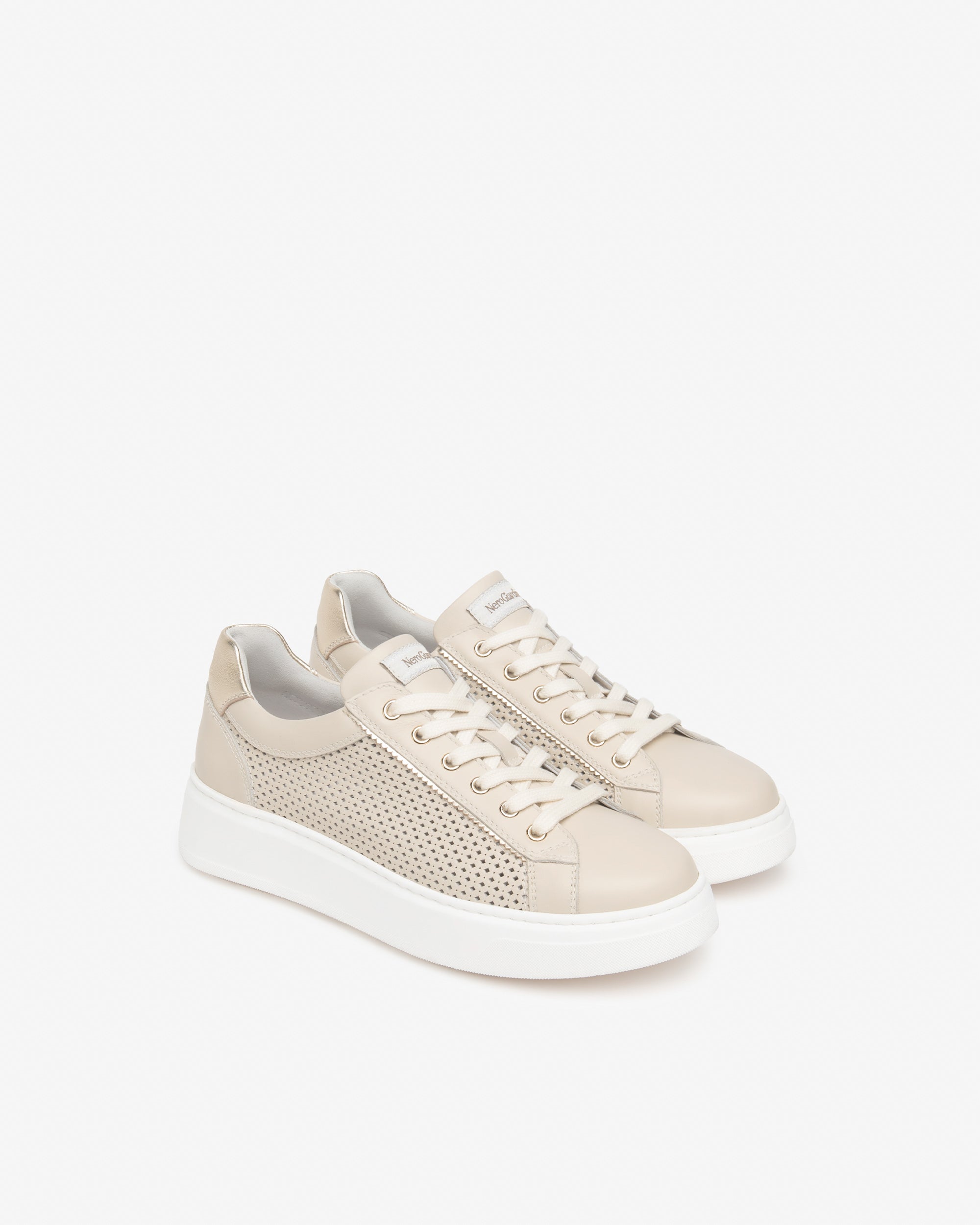Sneakers Dames in Leder en Technisch Materiaal