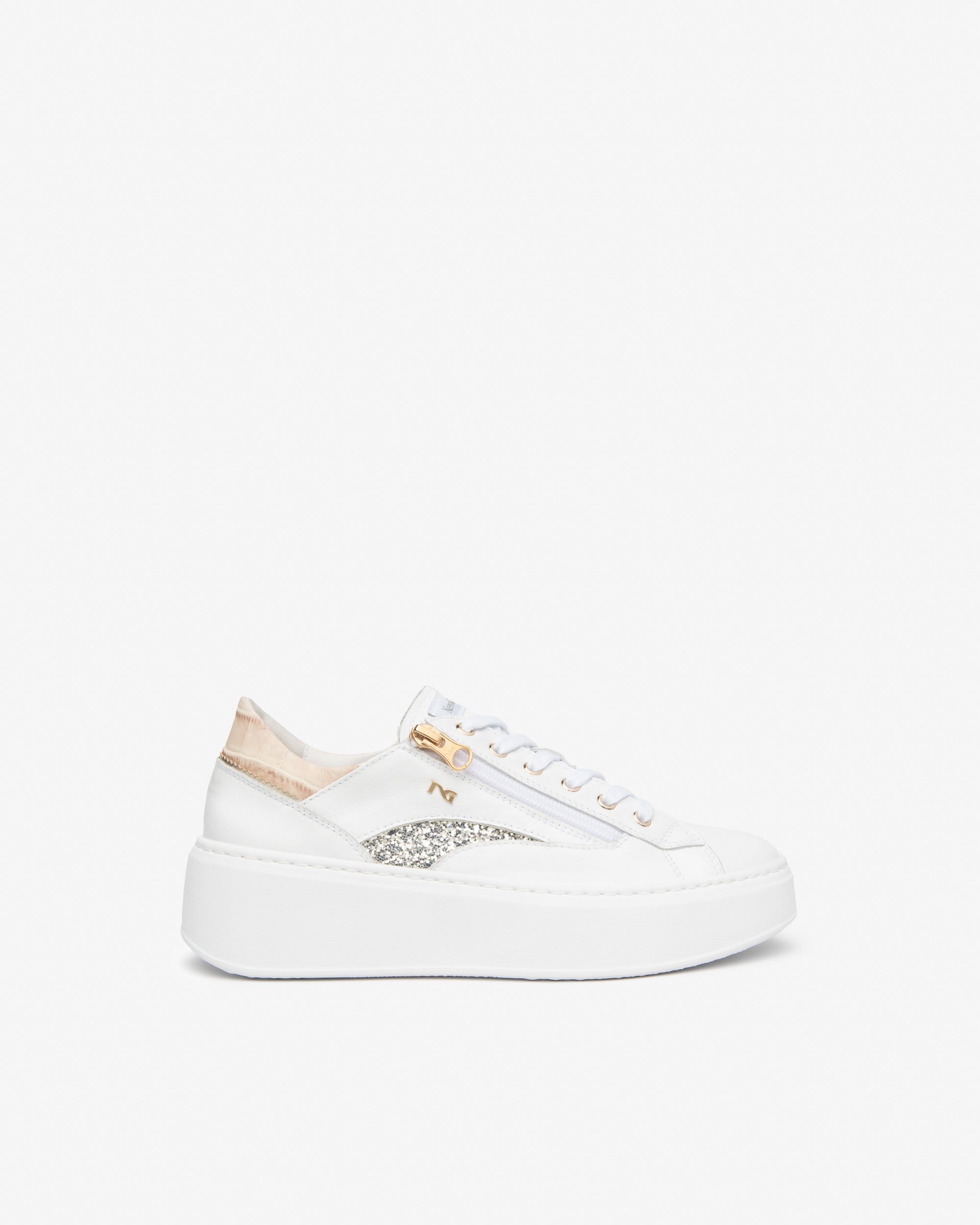 Sneakers Dames in Leder en Technisch Materiaal