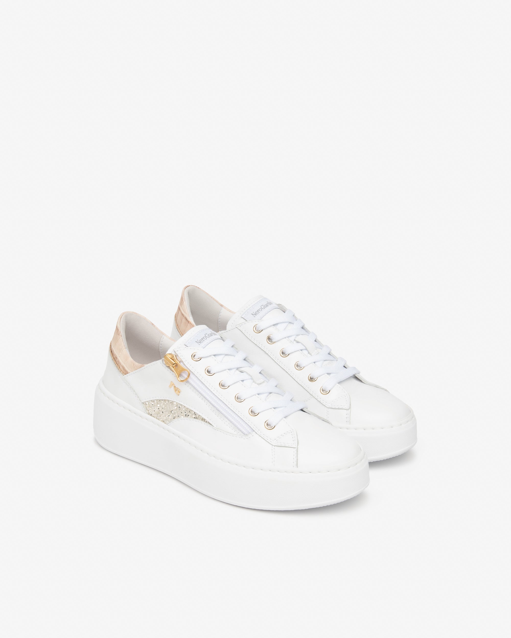 Sneakers Dames in Leder en Technisch Materiaal