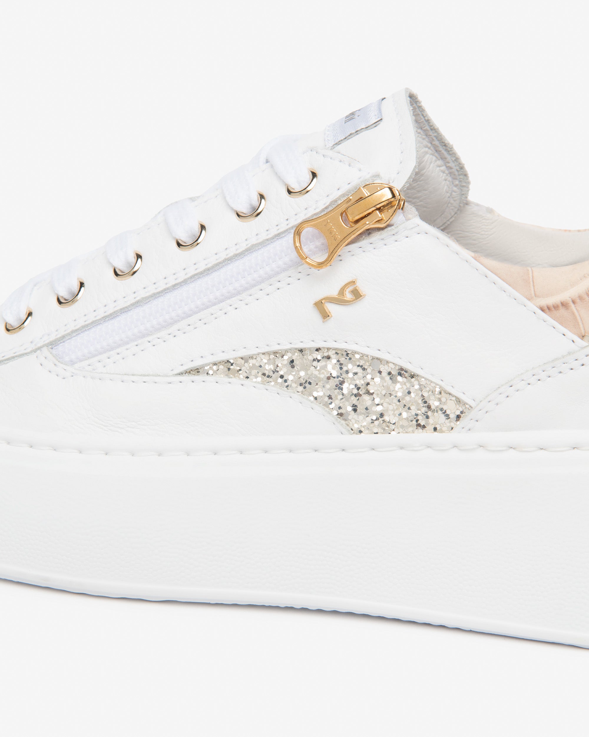 Sneakers Dames in Leder en Technisch Materiaal