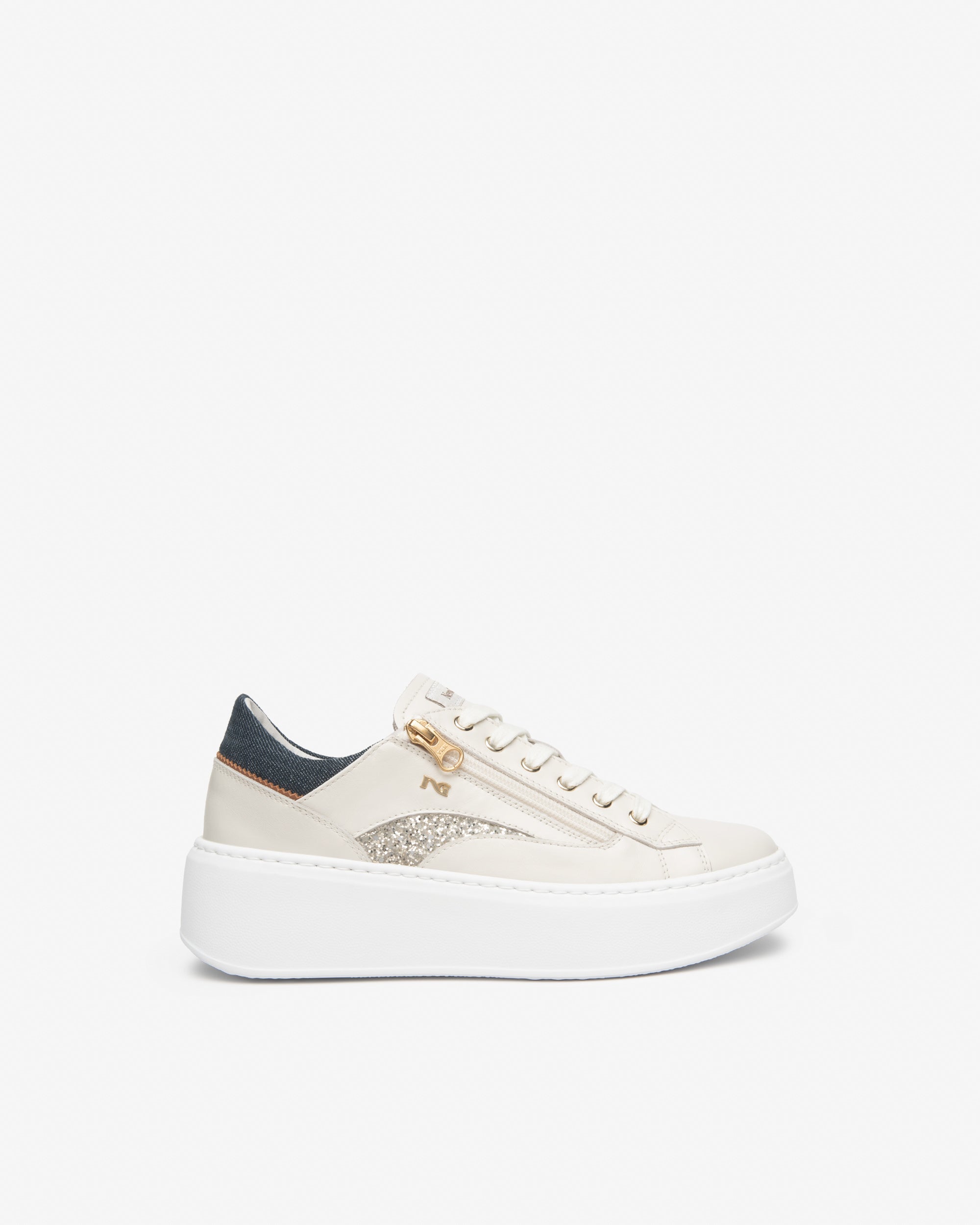 Sneakers Dames in Leder en Technisch Materiaal