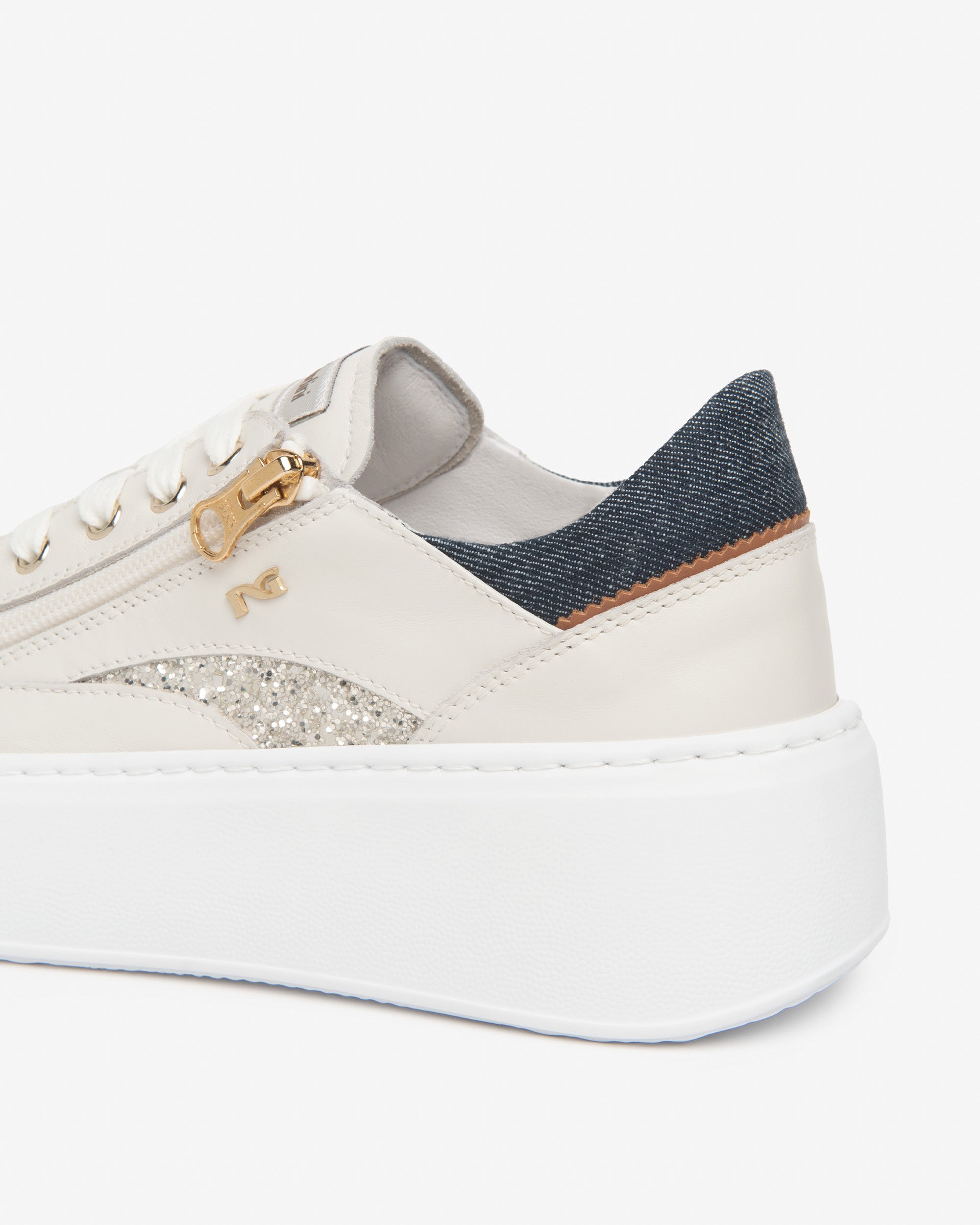 Sneakers Dames in Leder en Technisch Materiaal