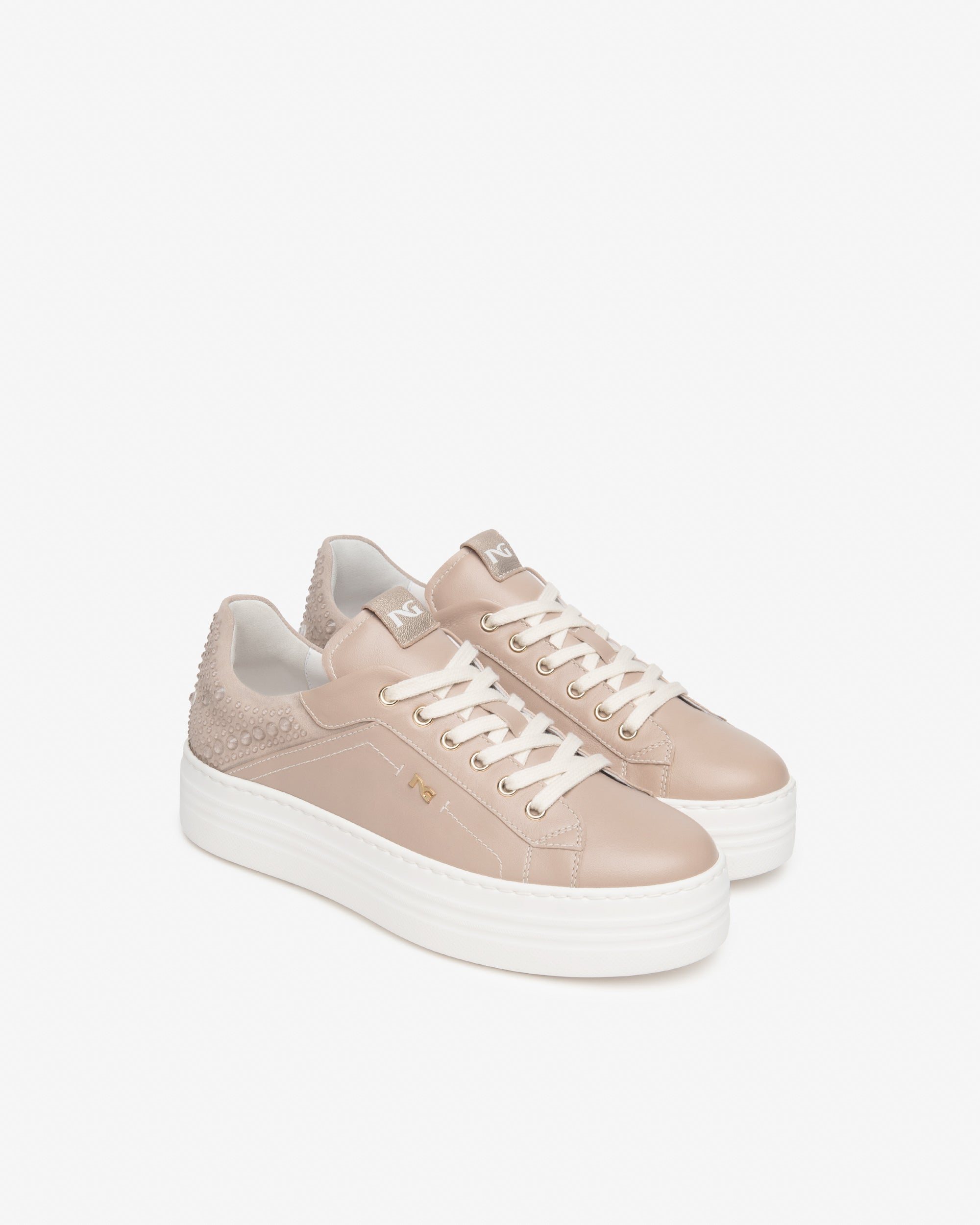 Damensneakers aus Glattleder und Veloursleder