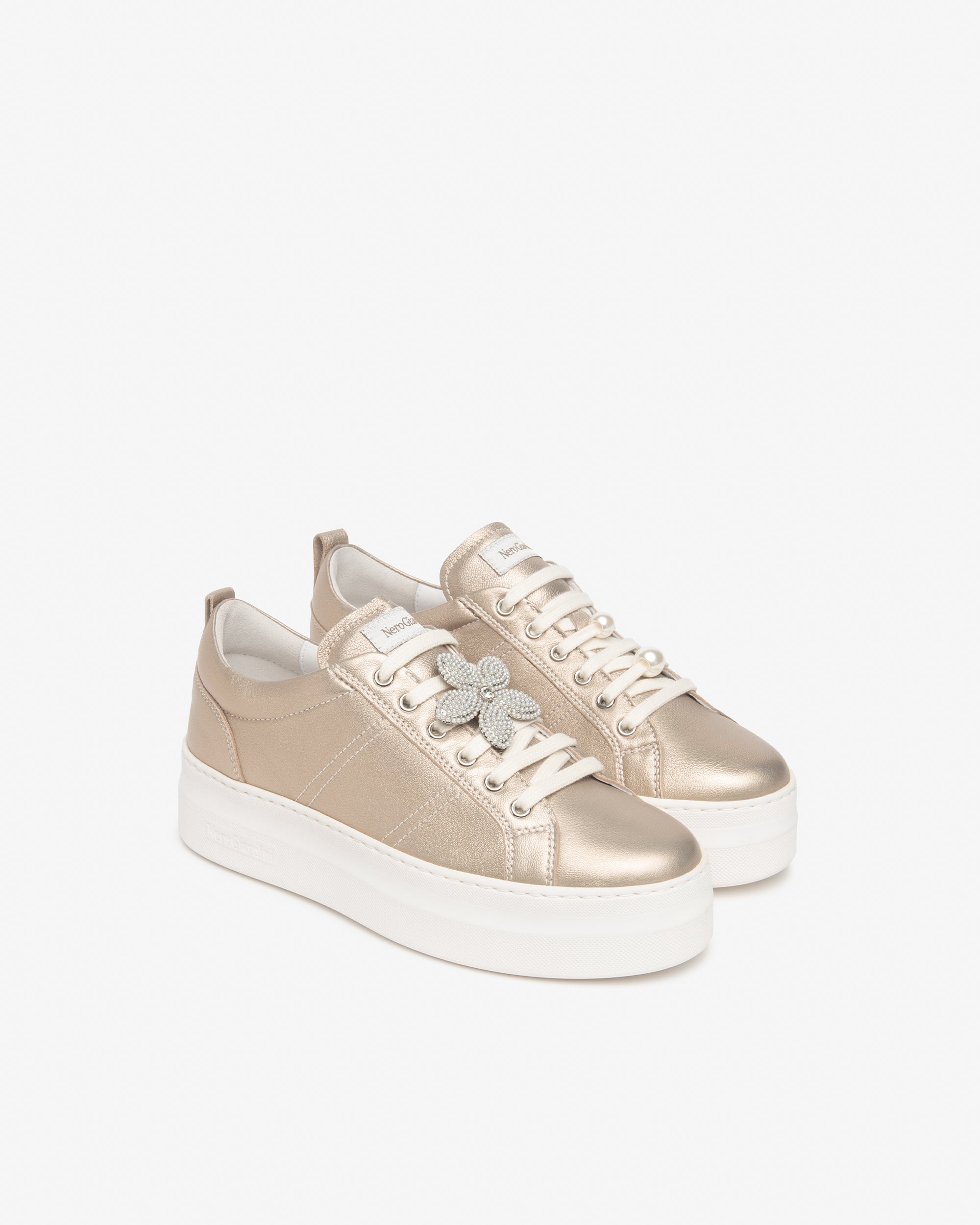 Sneakers Dames in Leder en Technisch Materiaal