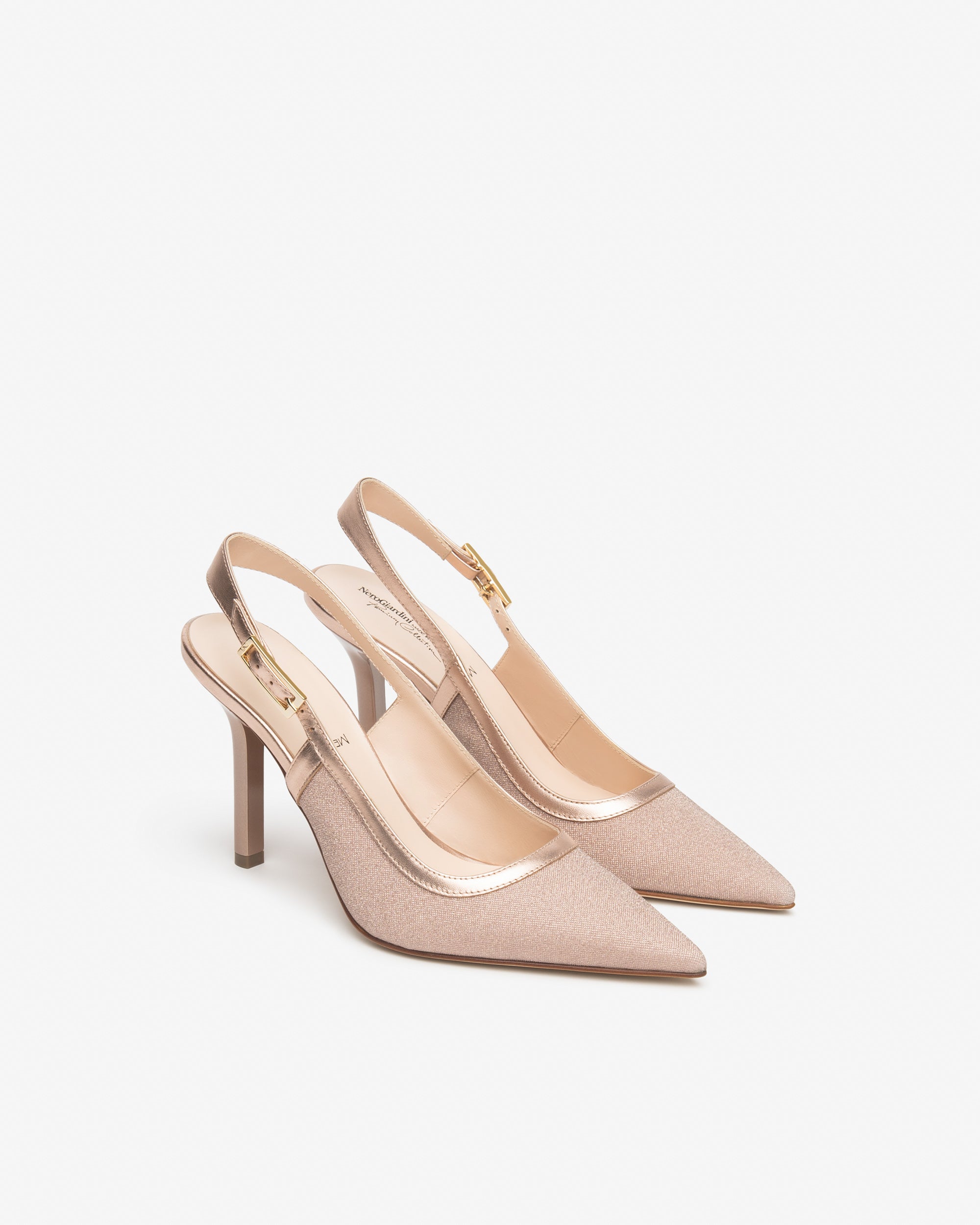 Slingback Donna in Tessuto e Pelle