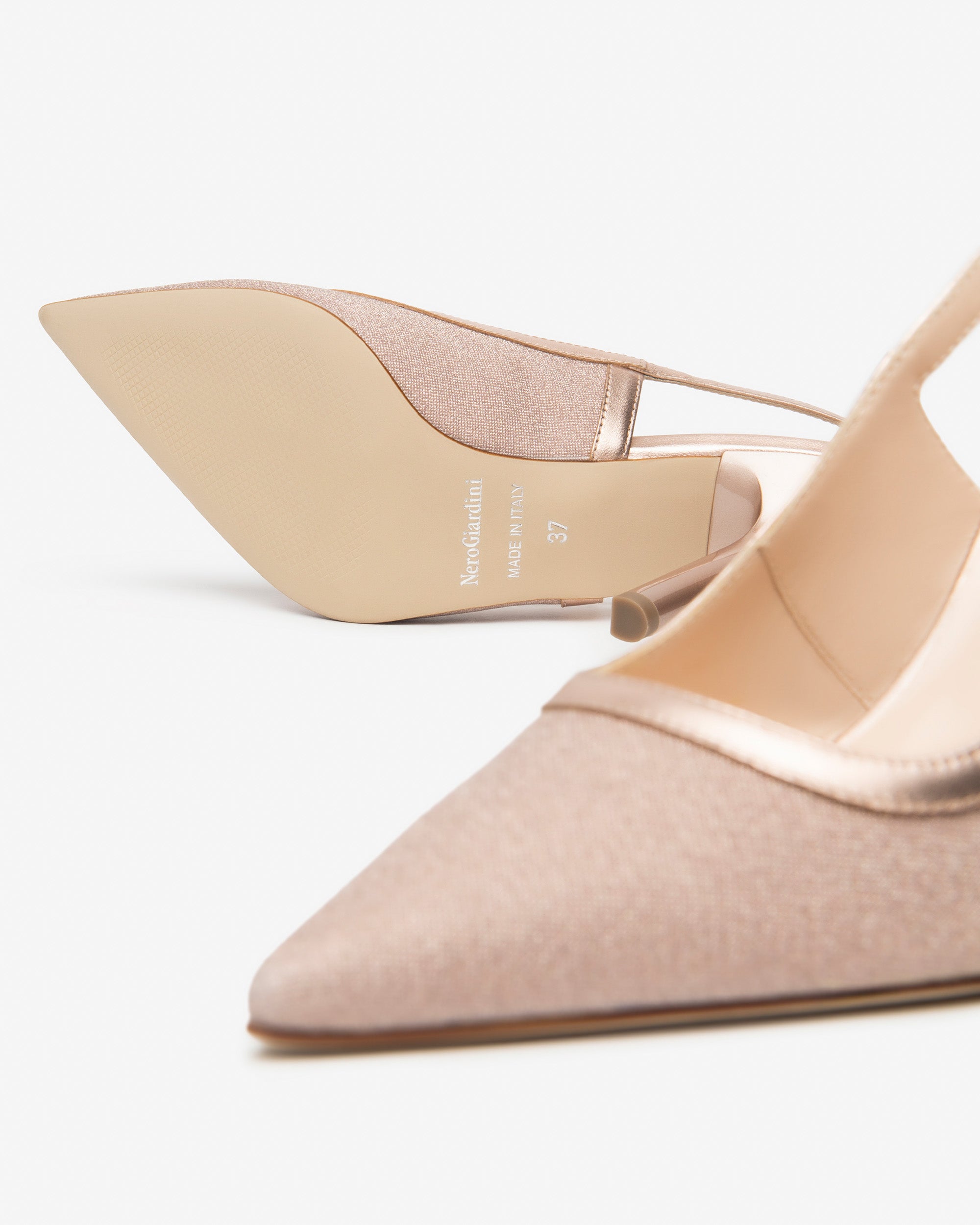 Slingback Donna in Tessuto e Pelle