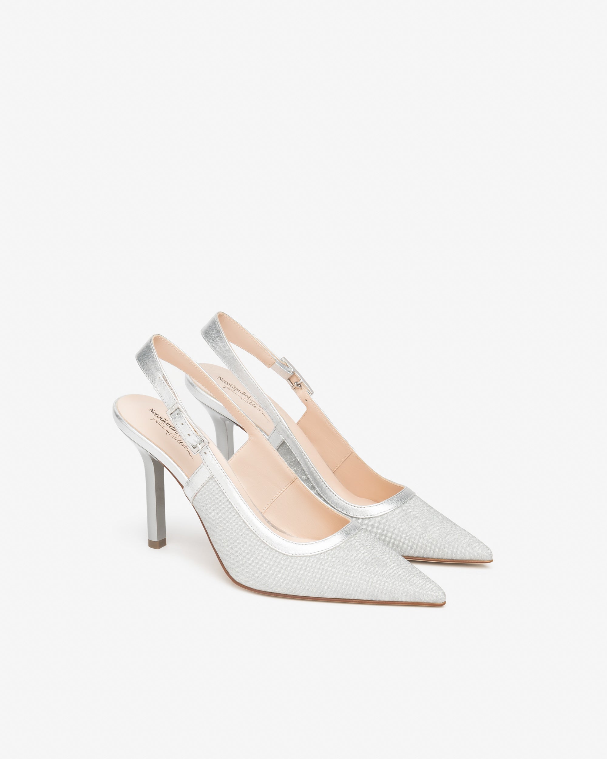 Slingback Donna in Tessuto e Pelle