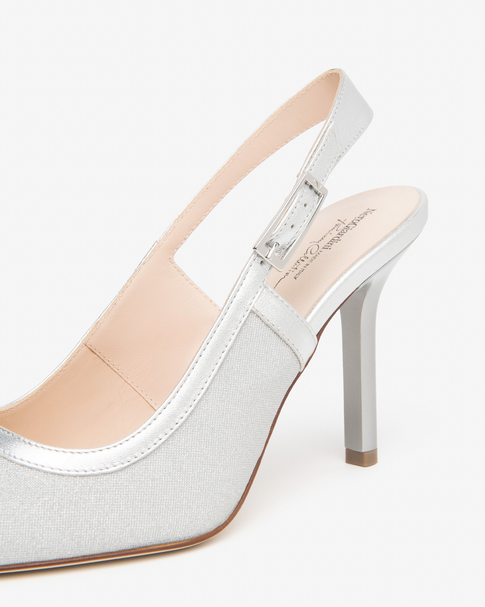 Slingback Donna in Tessuto e Pelle