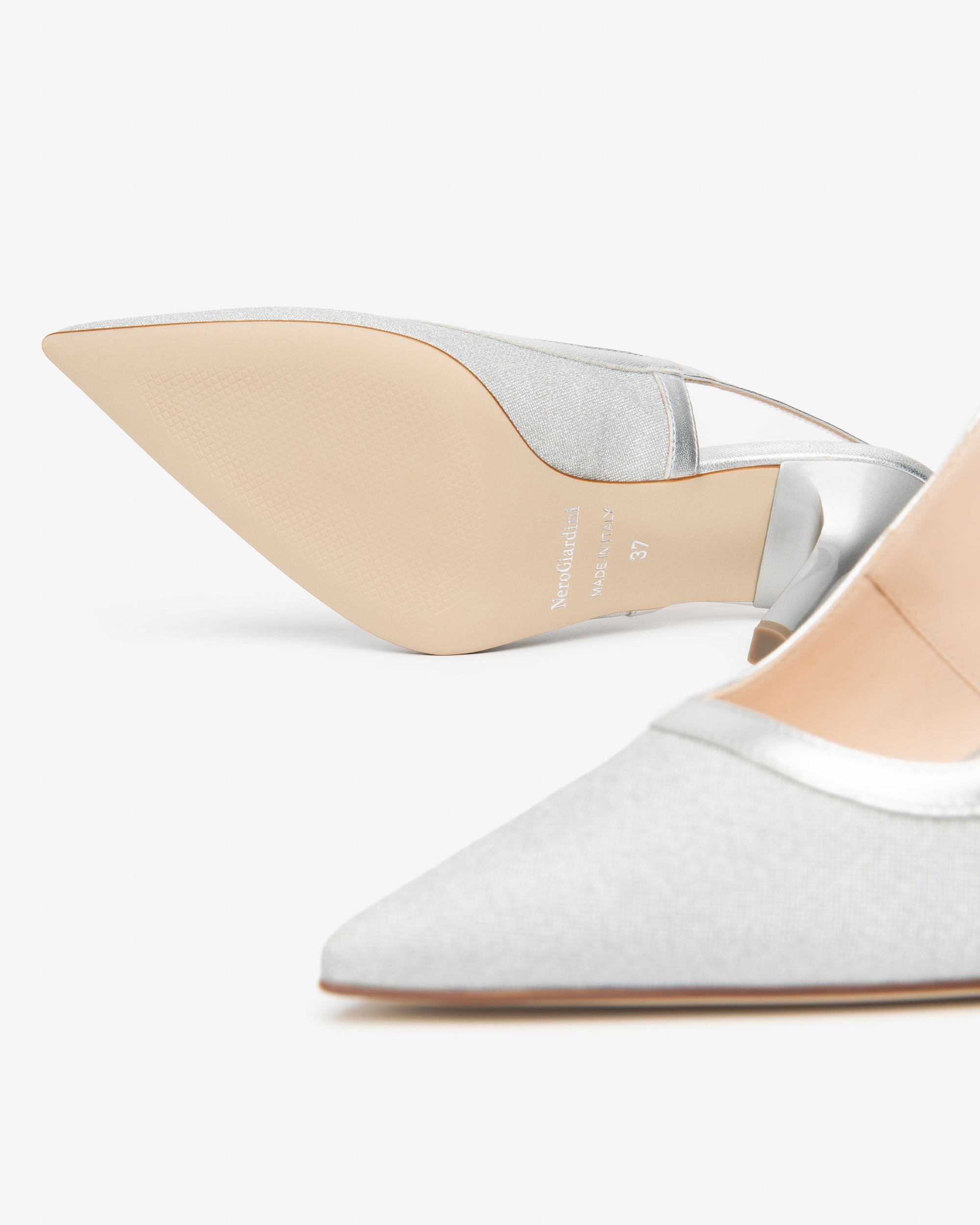 Slingback Donna in Tessuto e Pelle
