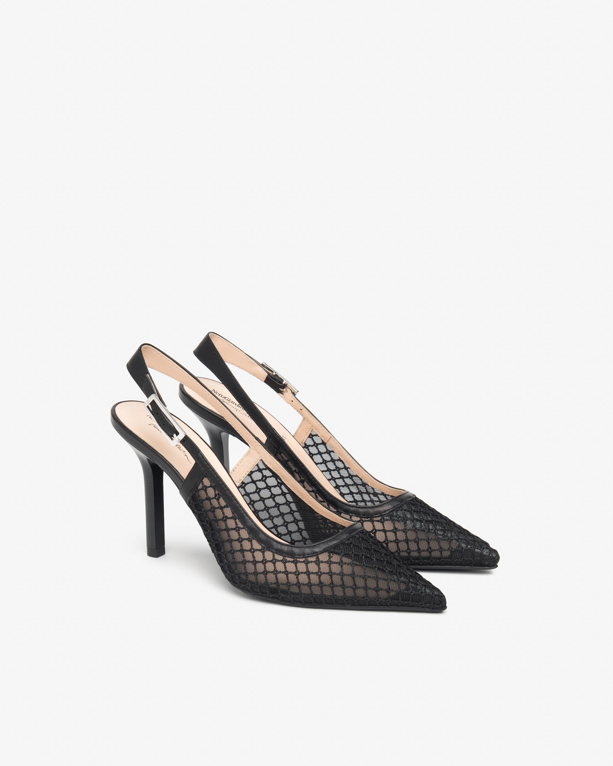 Slingback Donna in Pelle e Tela