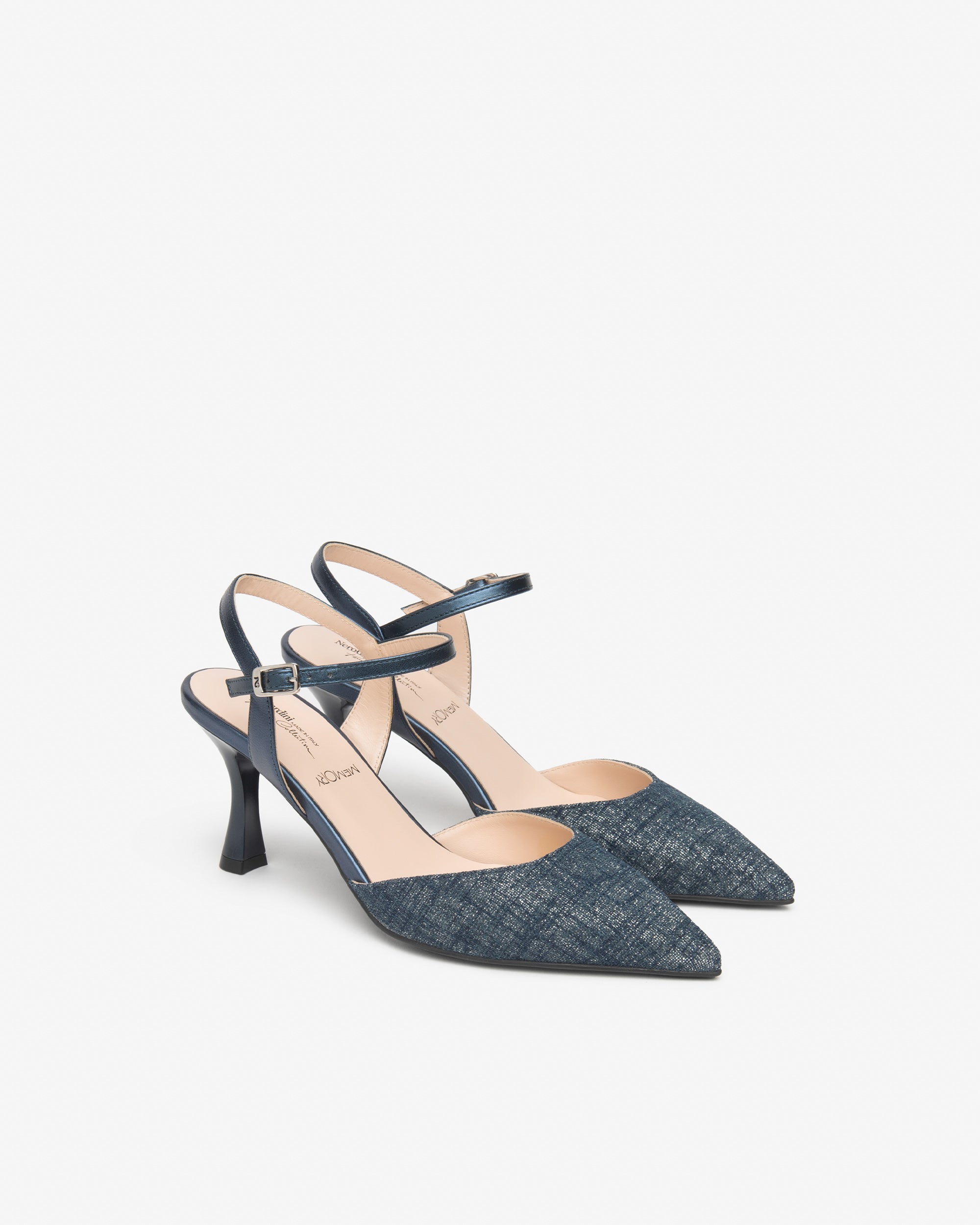Slingback Donna in Pelle e Tessuto