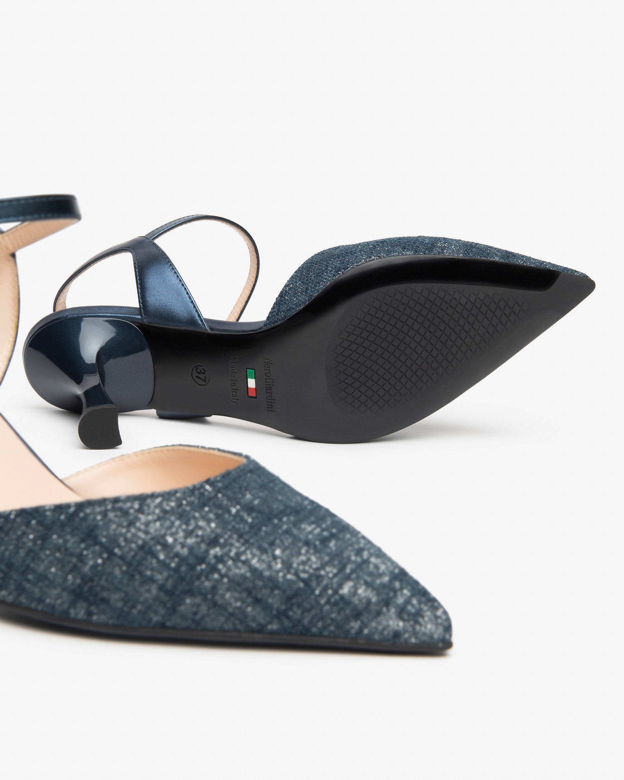 Slingback Donna in Pelle e Tessuto