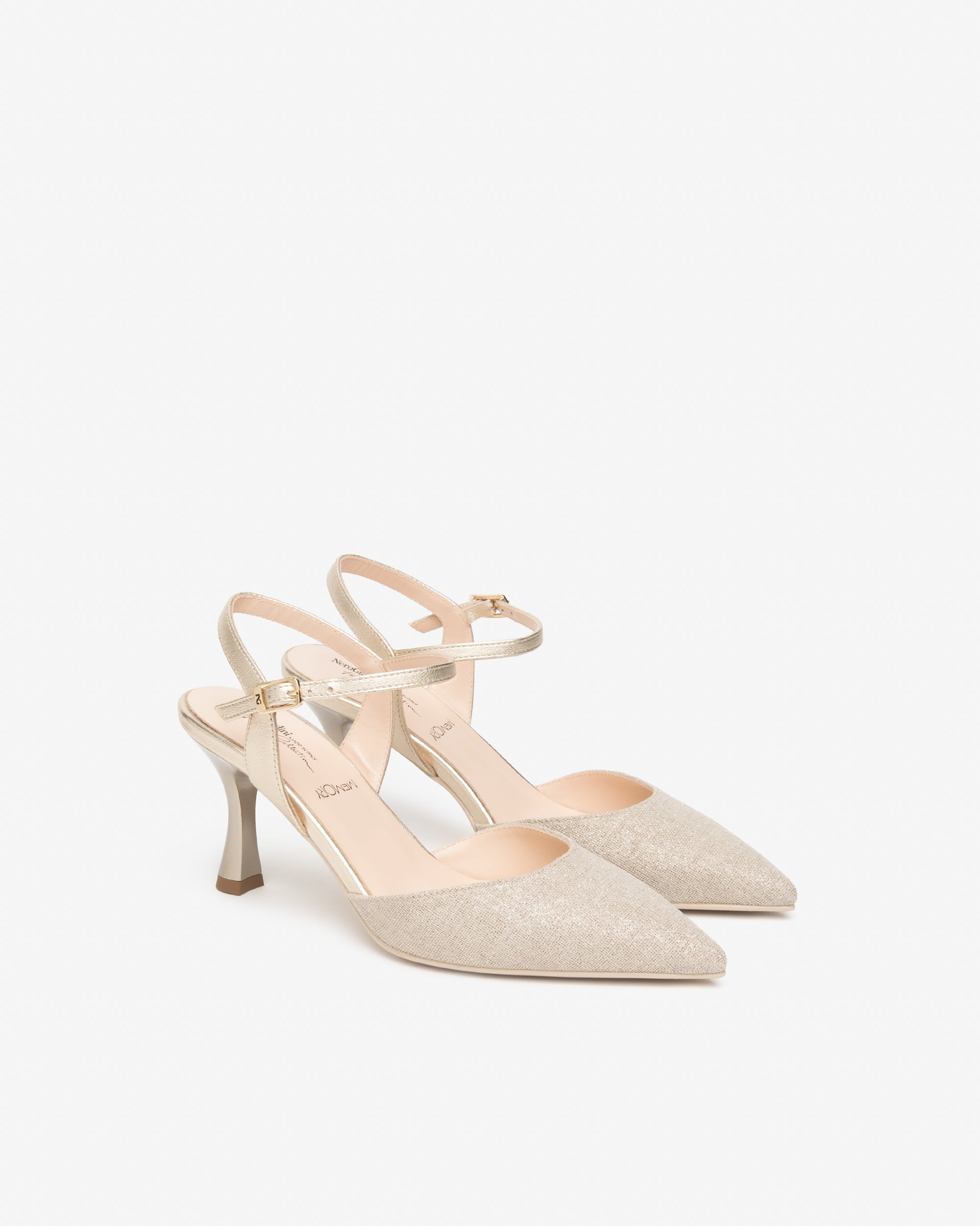 Slingback Donna in Pelle e Tessuto
