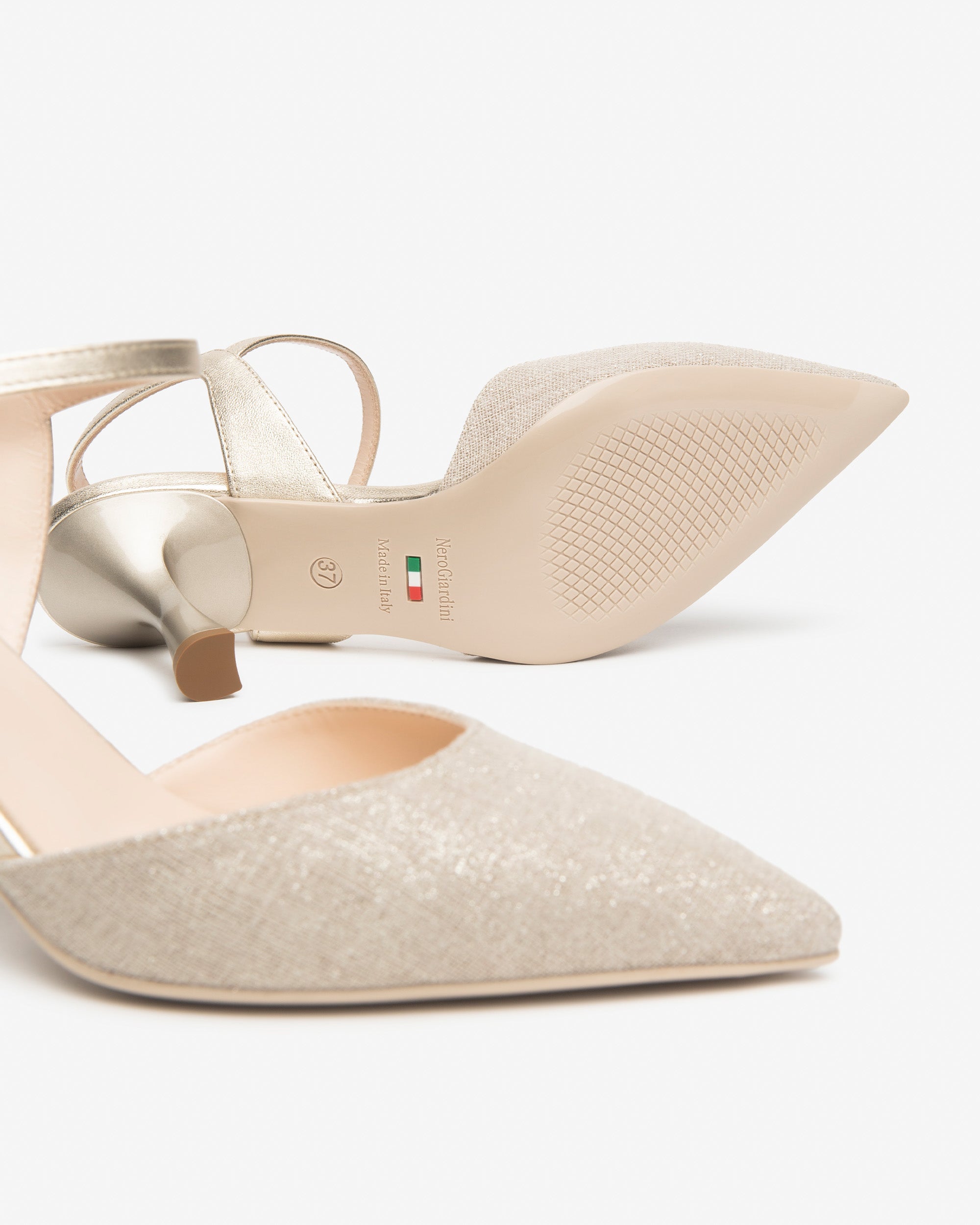 Slingback Donna in Pelle e Tessuto
