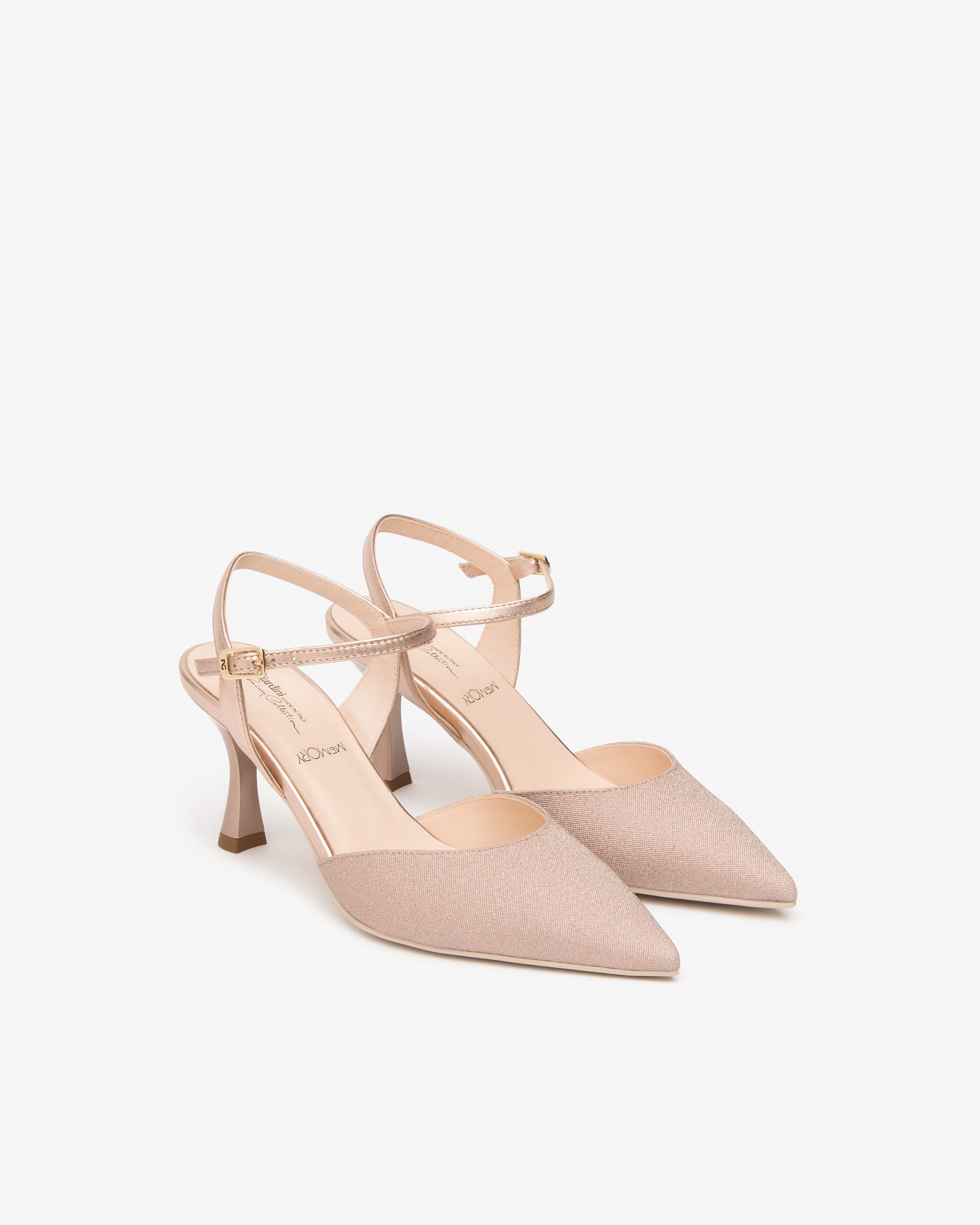 Slingbacks aus Leder und Canvas für Damen