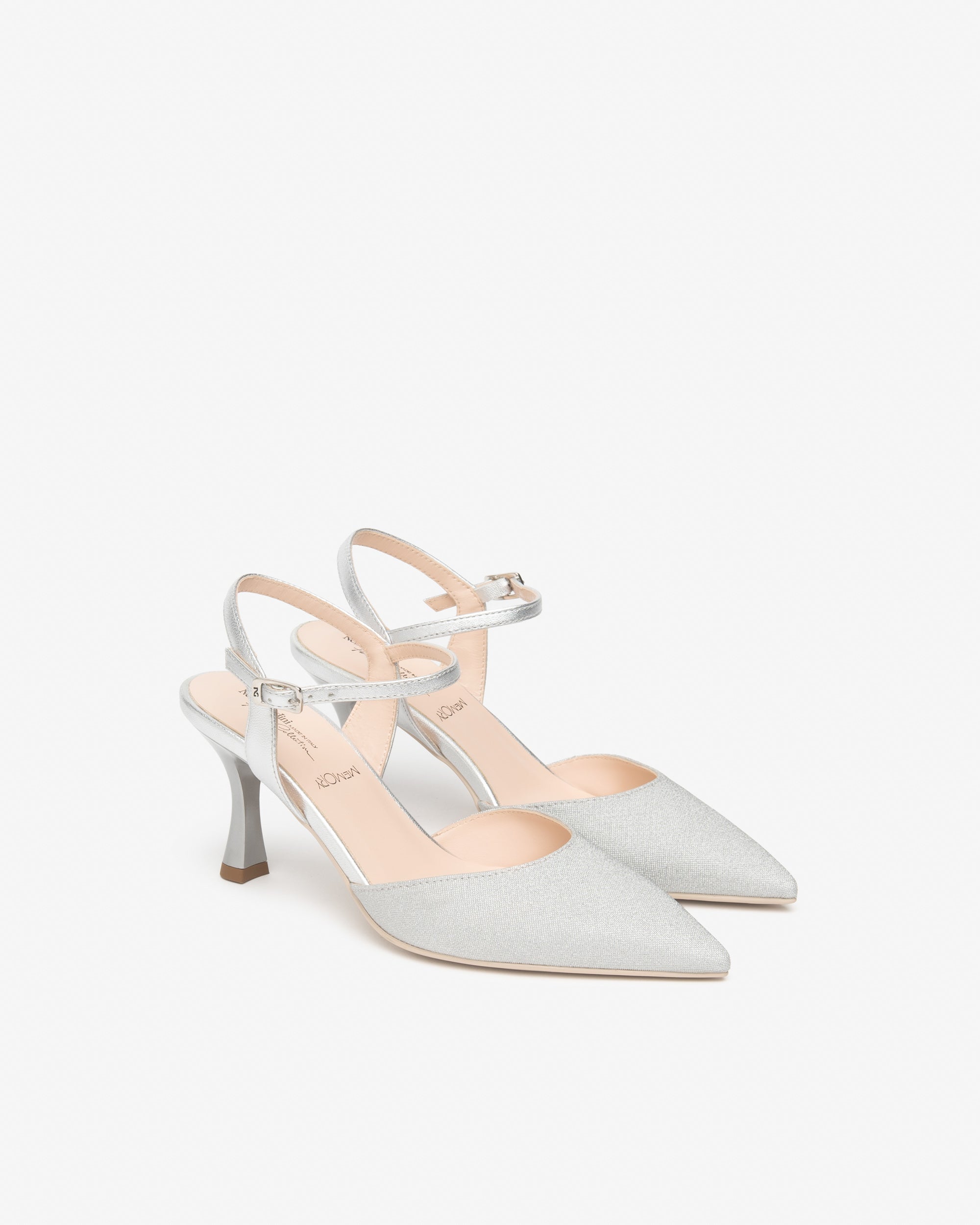Slingbacks aus Leder und Canvas für Damen