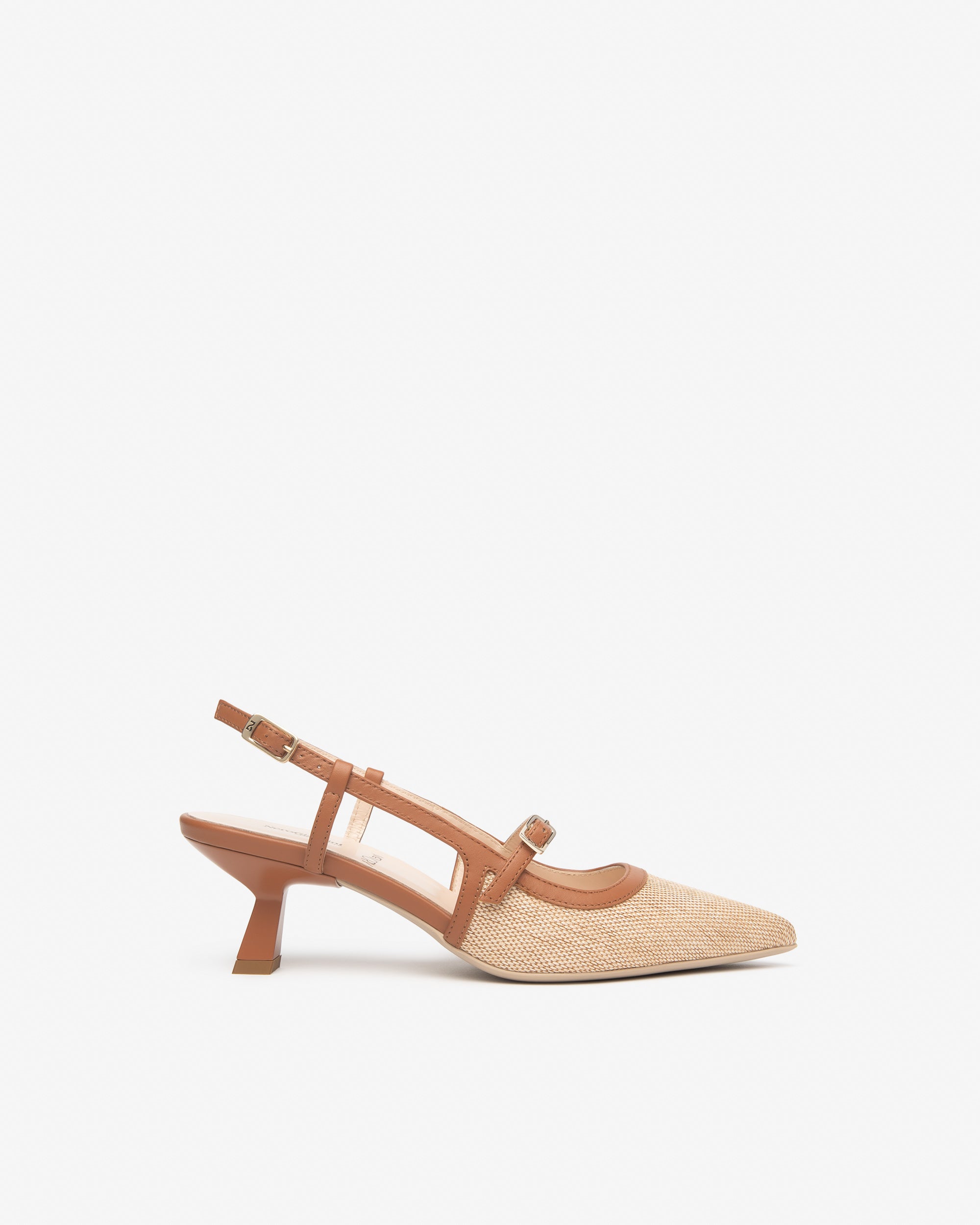 Slingback Donna in Pelle e Tessuto