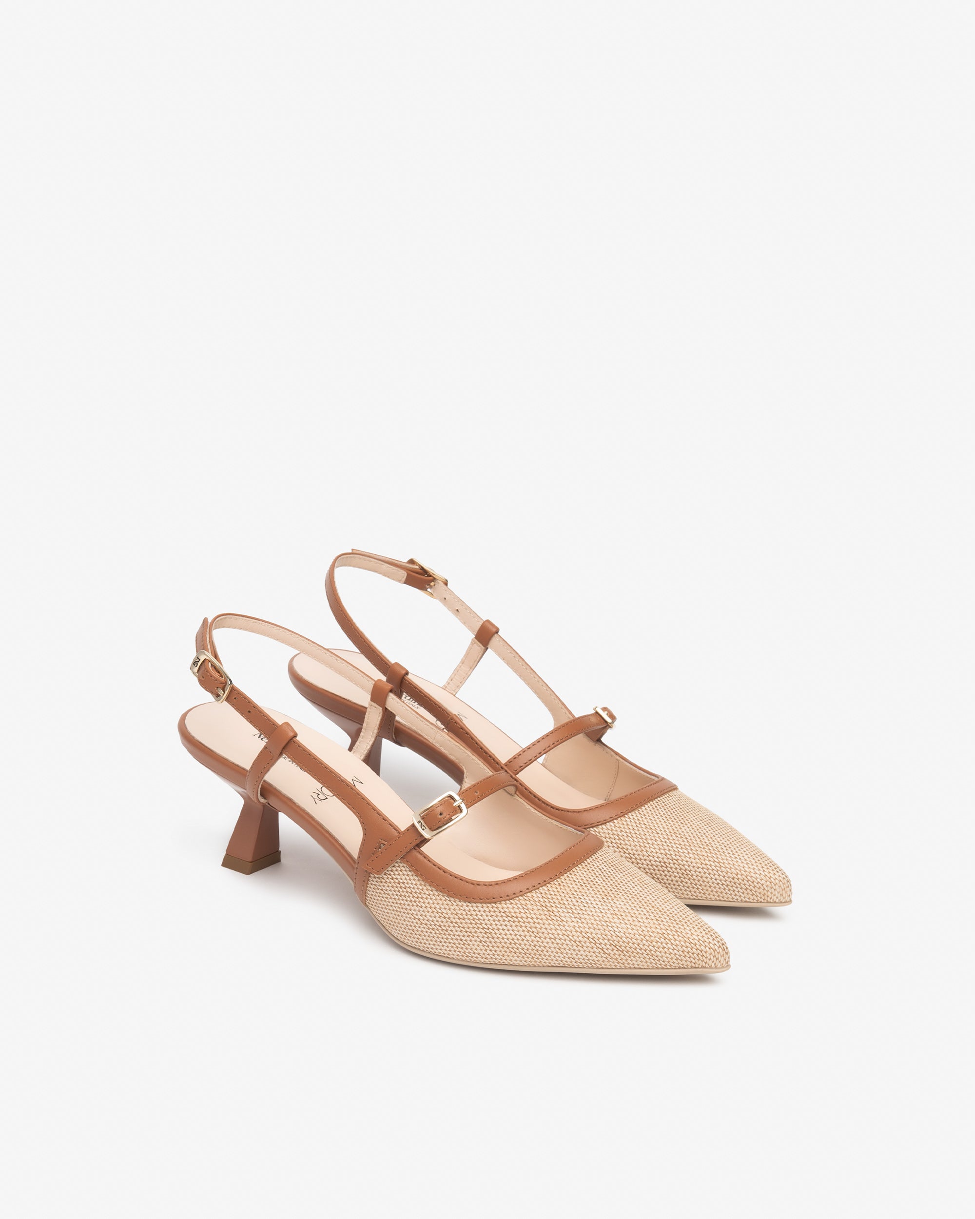 Slingback Donna in Pelle e Tessuto