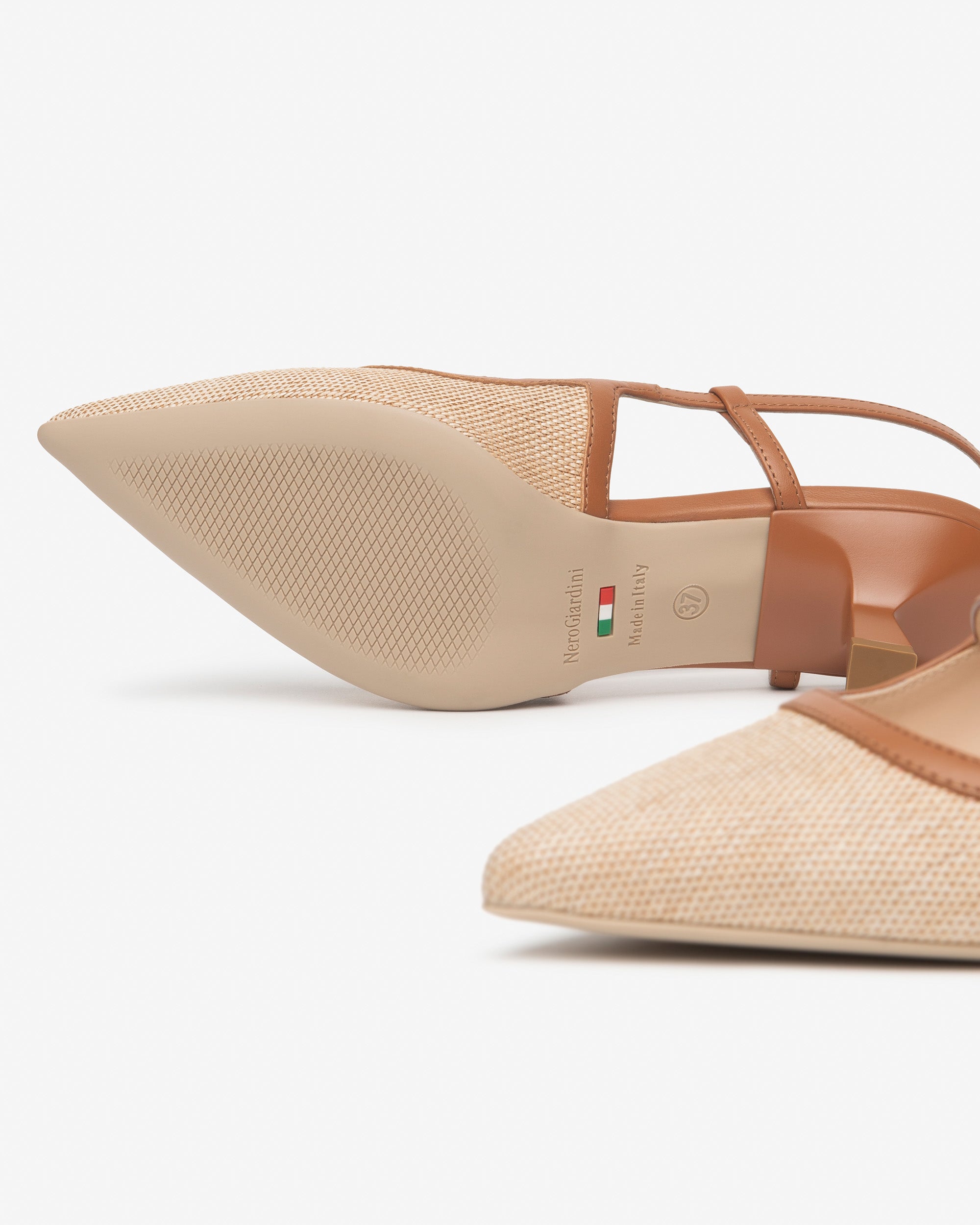 Slingback Donna in Pelle e Tessuto