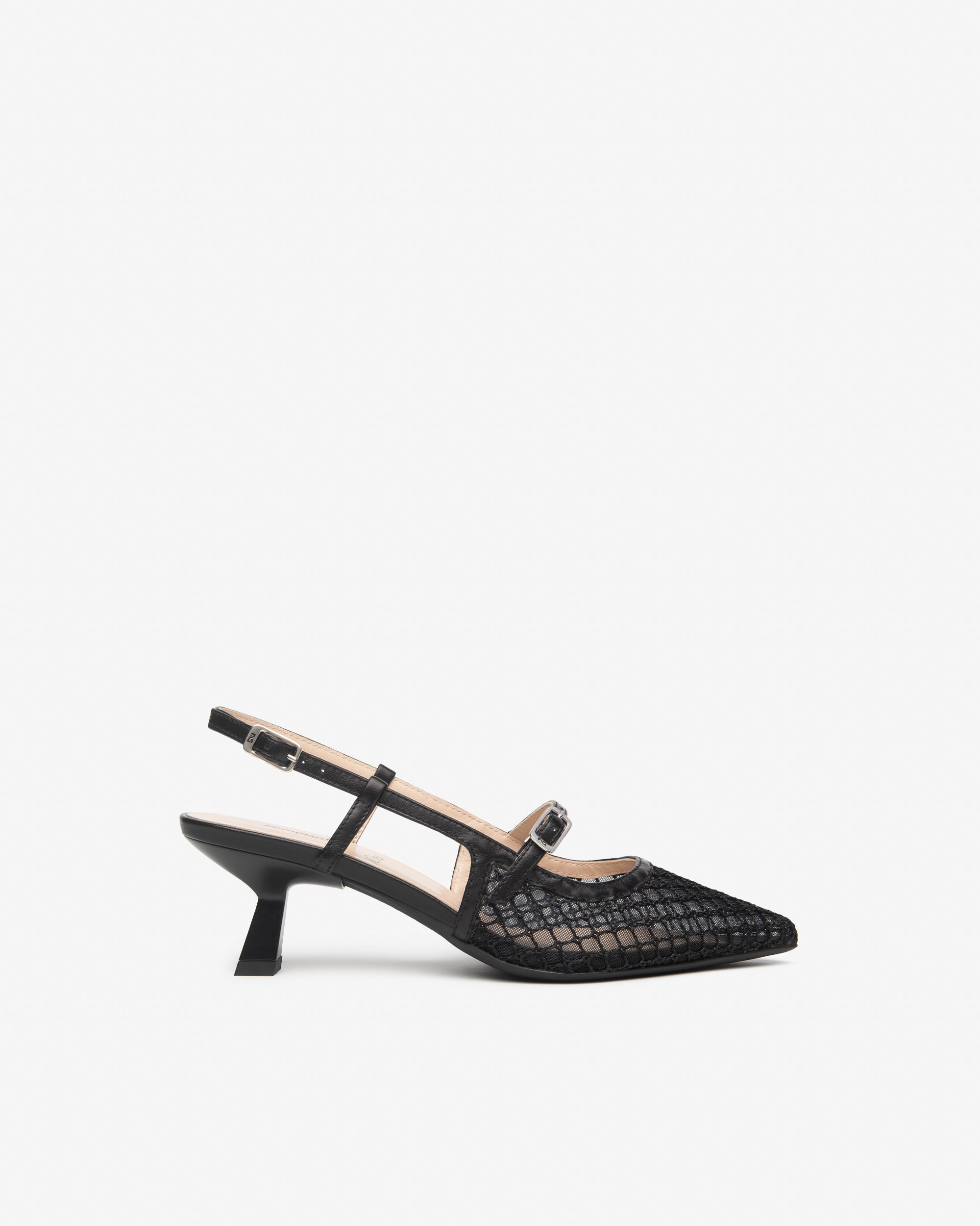 Slingback Donna in Pelle e Tela