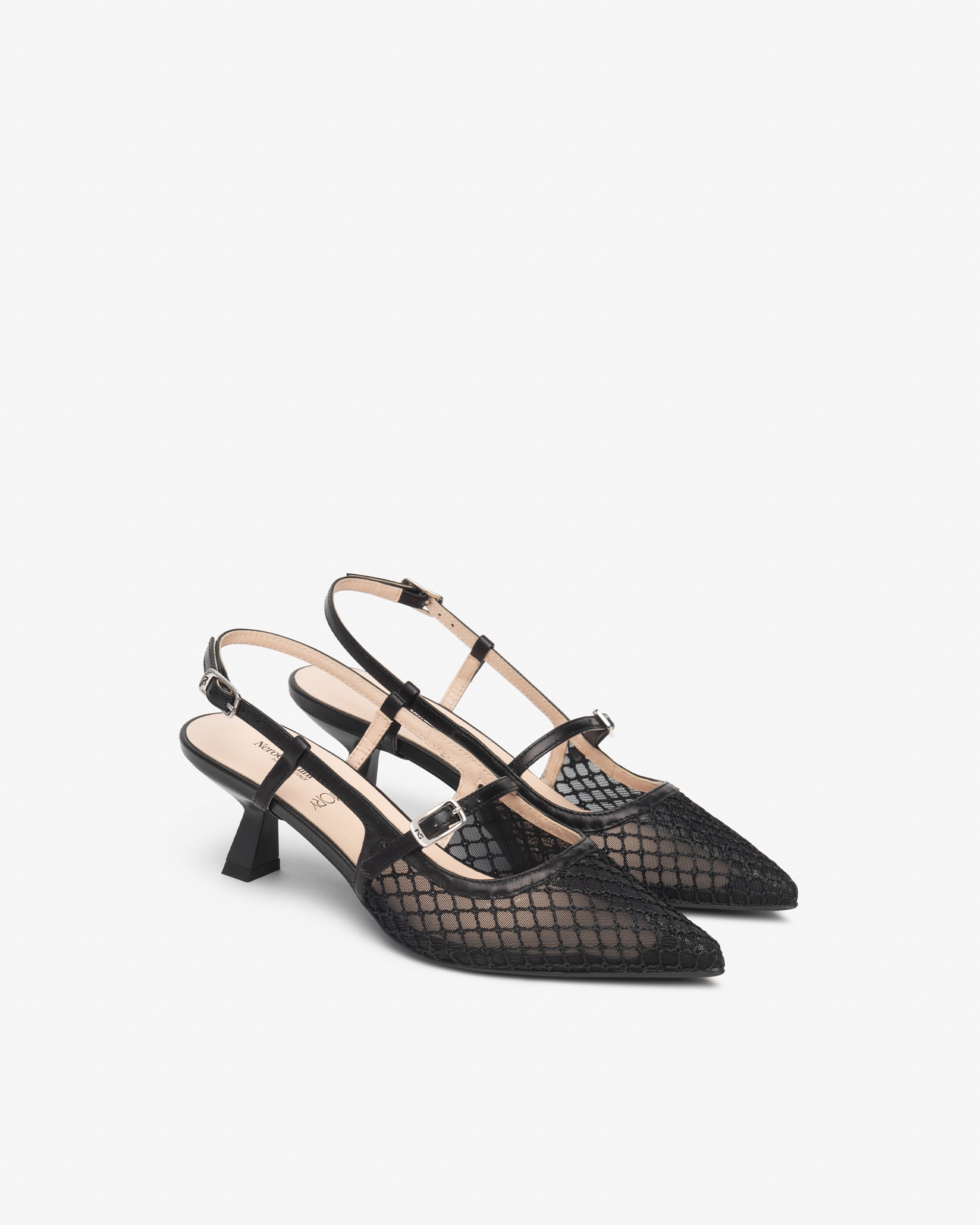 Slingback Donna in Pelle e Tela