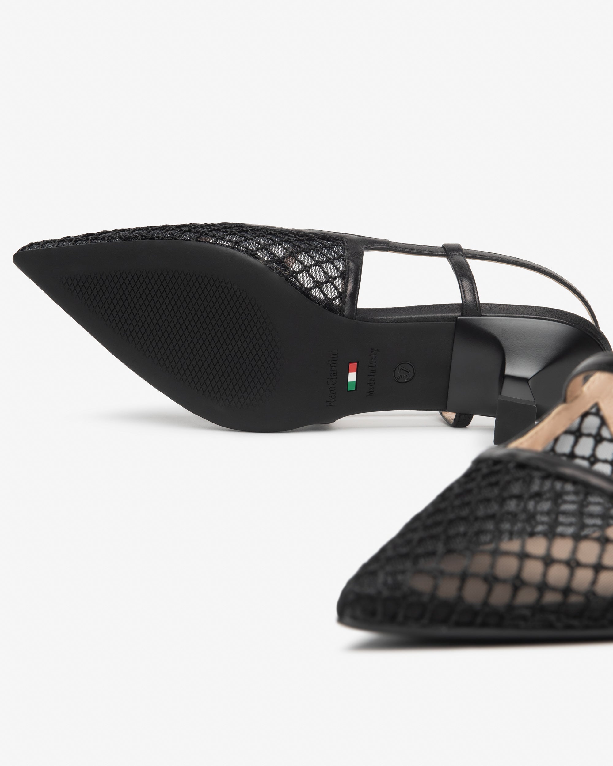 Slingback Donna in Pelle e Tela