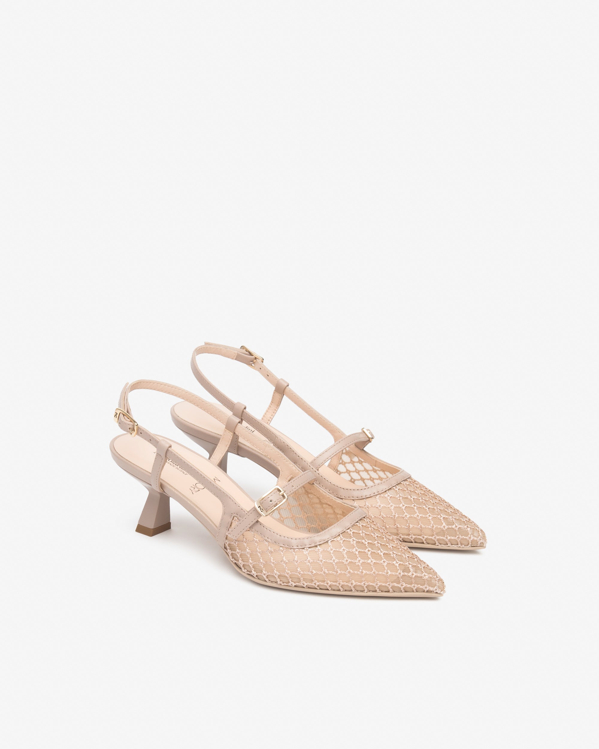 Slingback Donna in Pelle e Tela