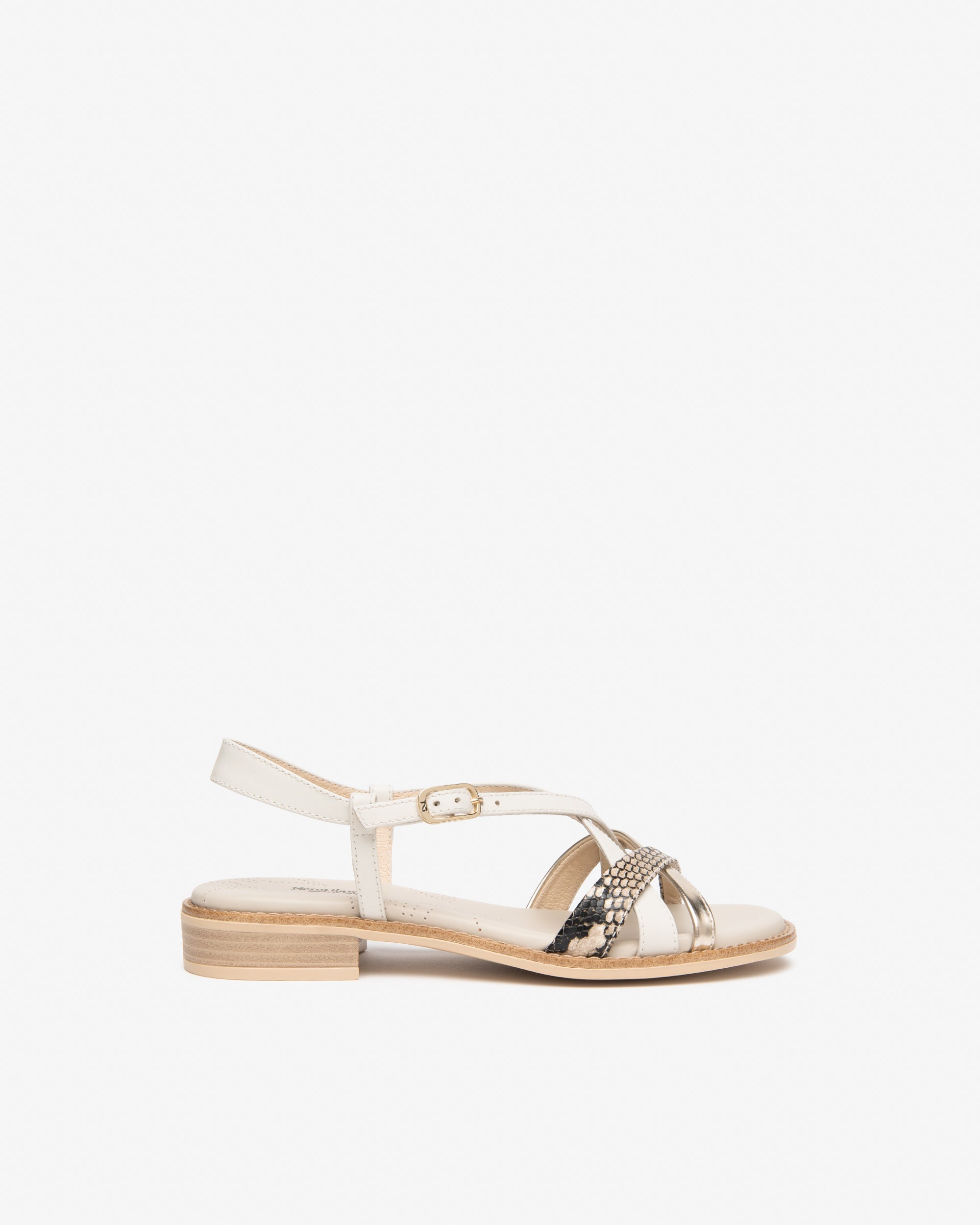 Sandalen Dames in Leder en Technisch Materiaal