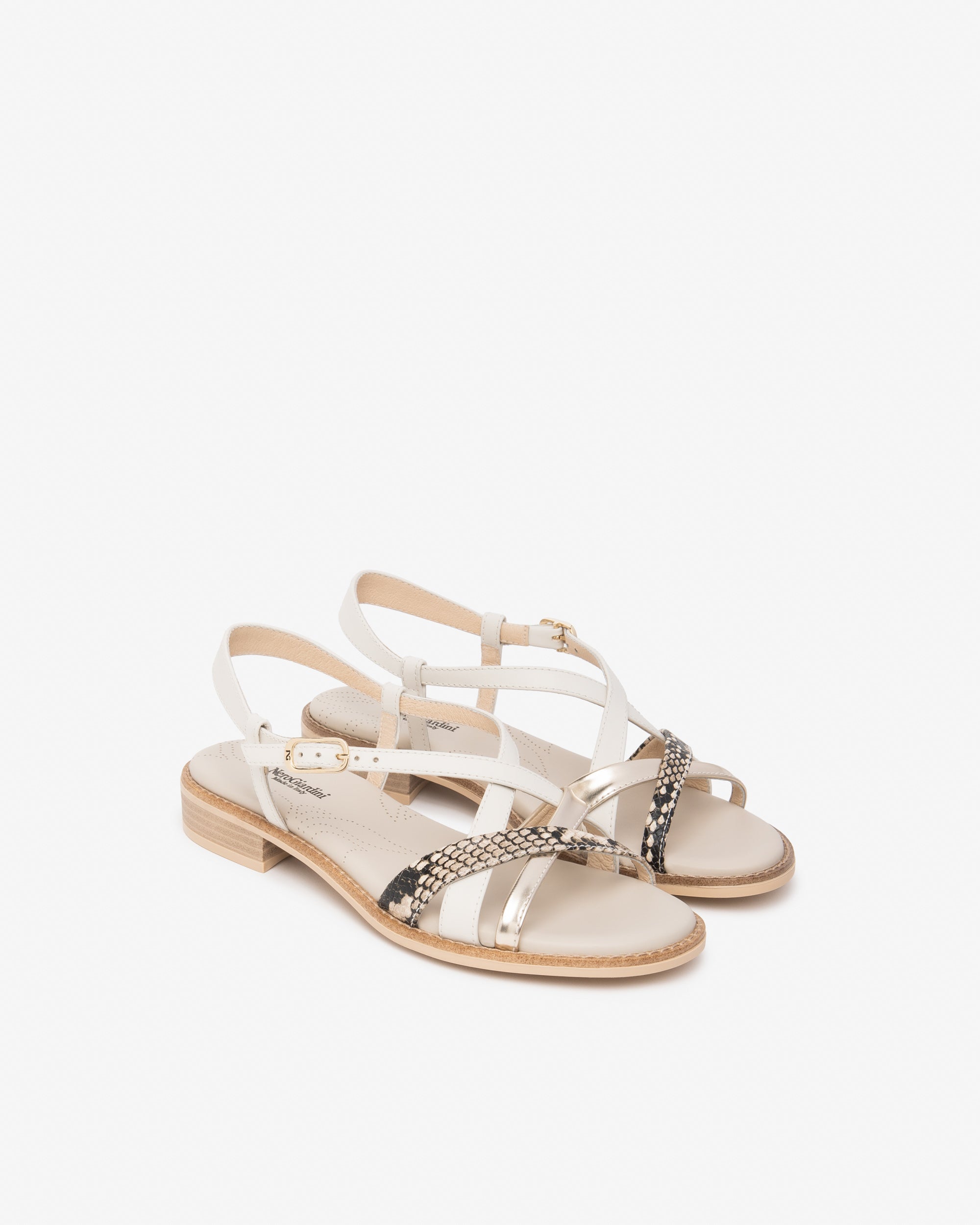 Sandalen Dames in Leder en Technisch Materiaal
