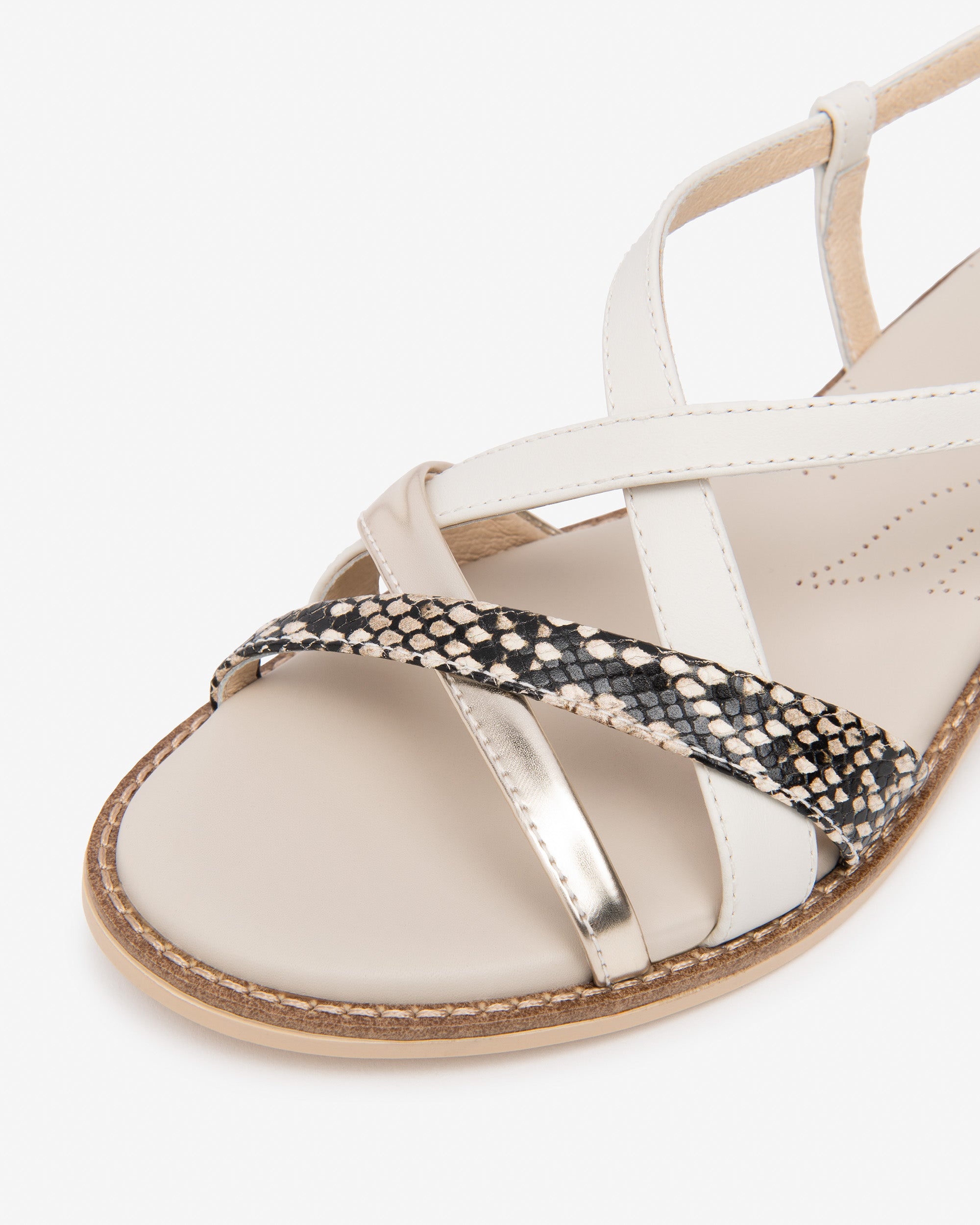 Sandalen Dames in Leder en Technisch Materiaal