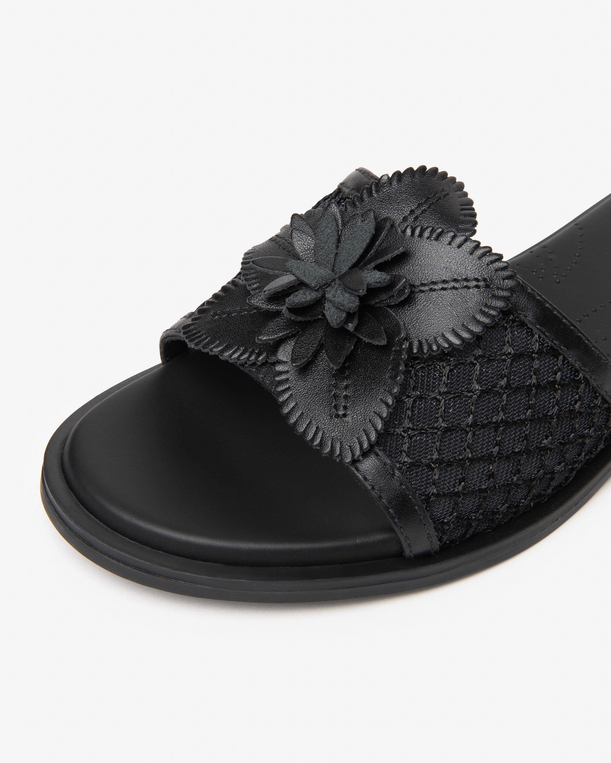 Women's Leather and Canvas Slippers Black Footwear | NeroGiardini