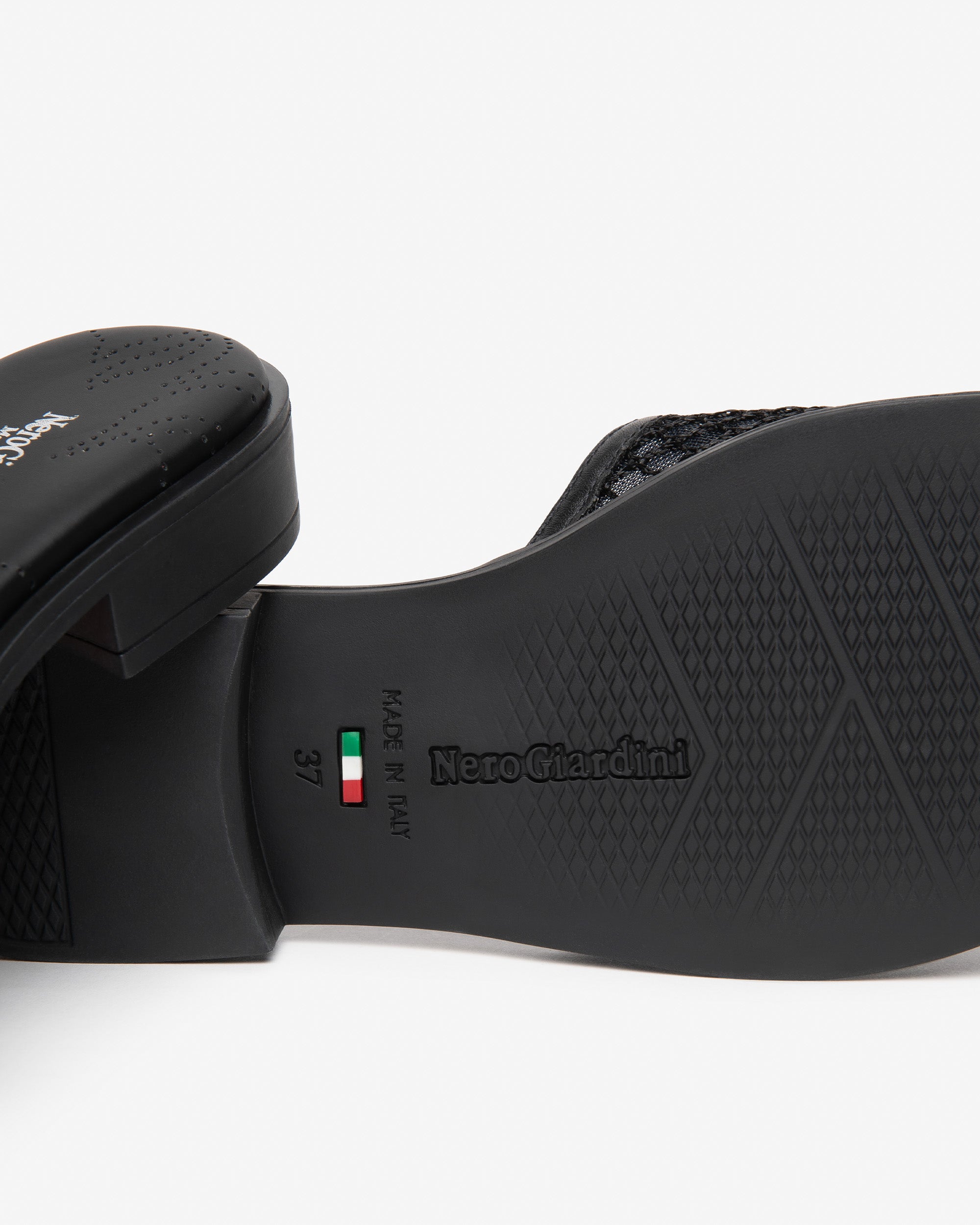 Women's Leather and Canvas Slippers Black Footwear | NeroGiardini