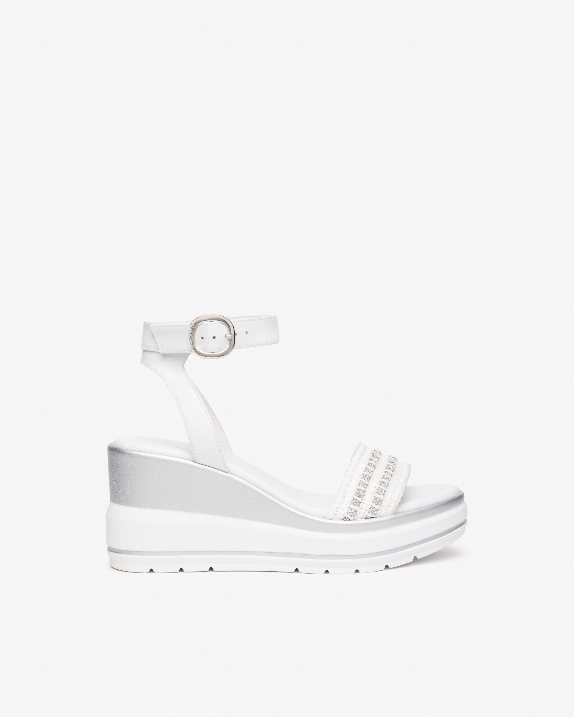 Sandalias de Mujer de Piel y Tela