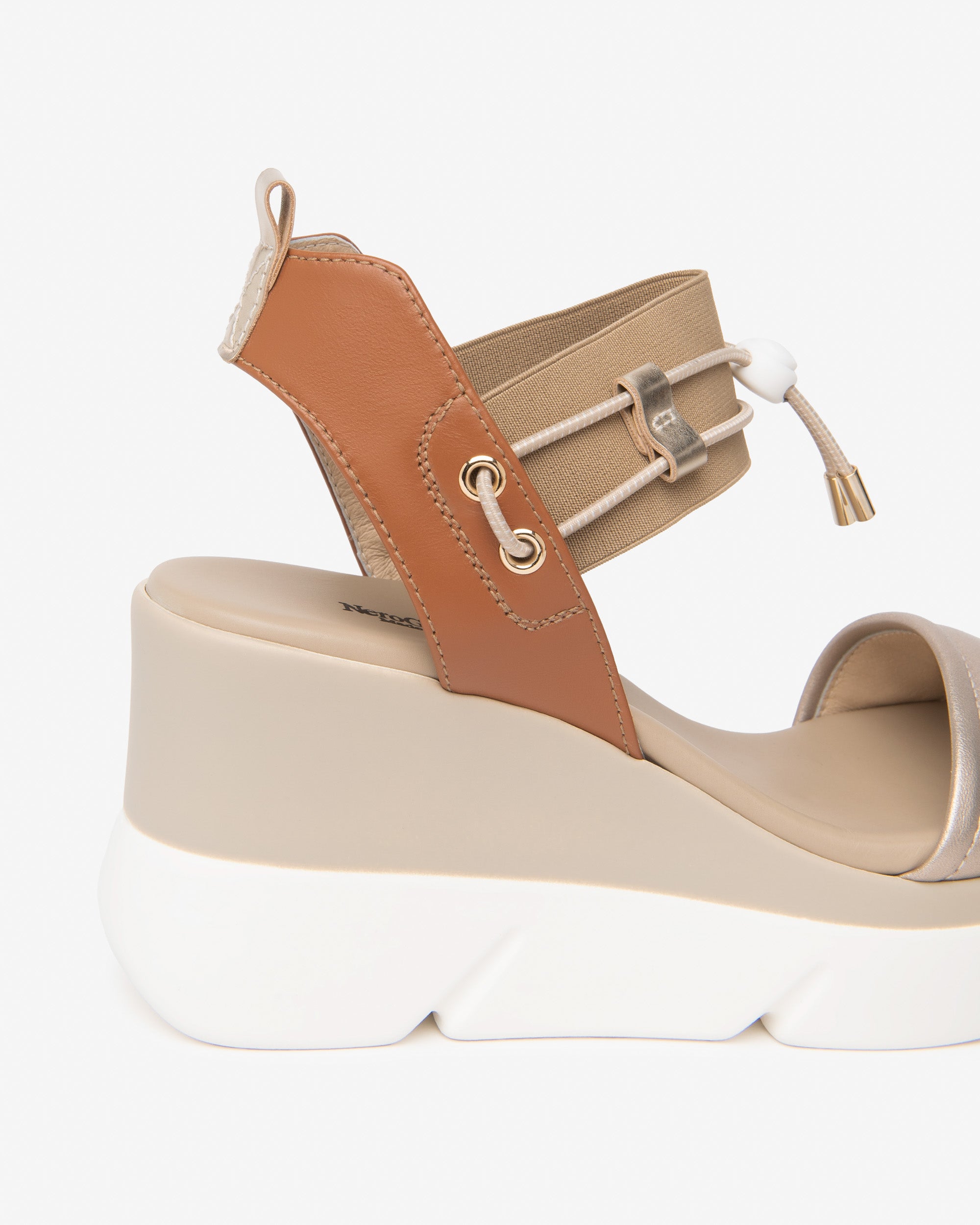 Sandalen Dames in Leder en Technisch Materiaal
