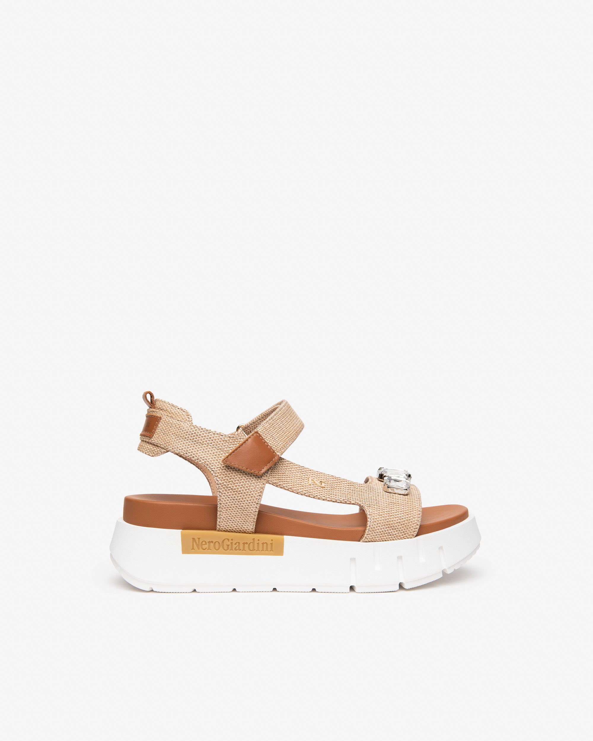 Sandali Donna in Pelle e Tessuto