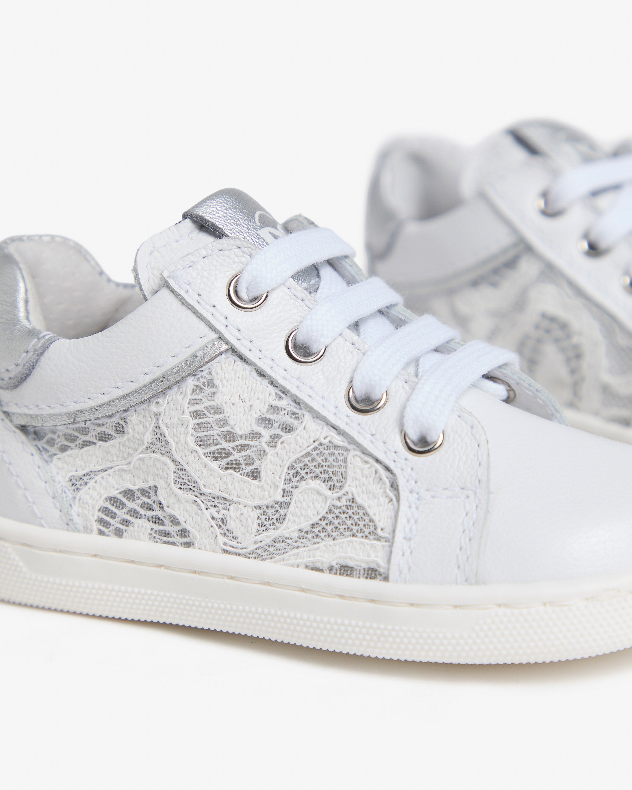 Sneakers Junior de Niña de Tejido y Piel