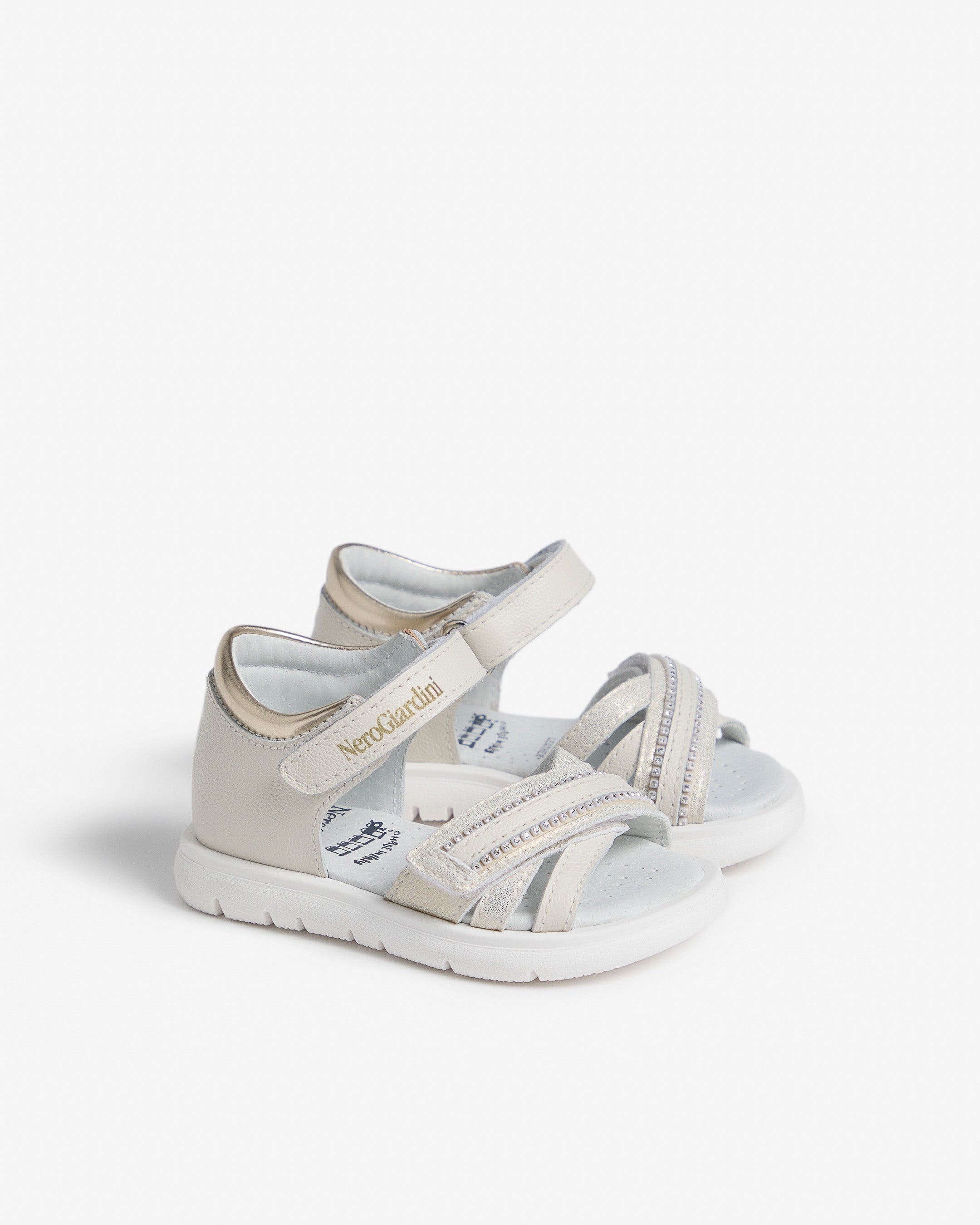 Sandalen Junior voor Meisje in Leder en Technisch Materiaal