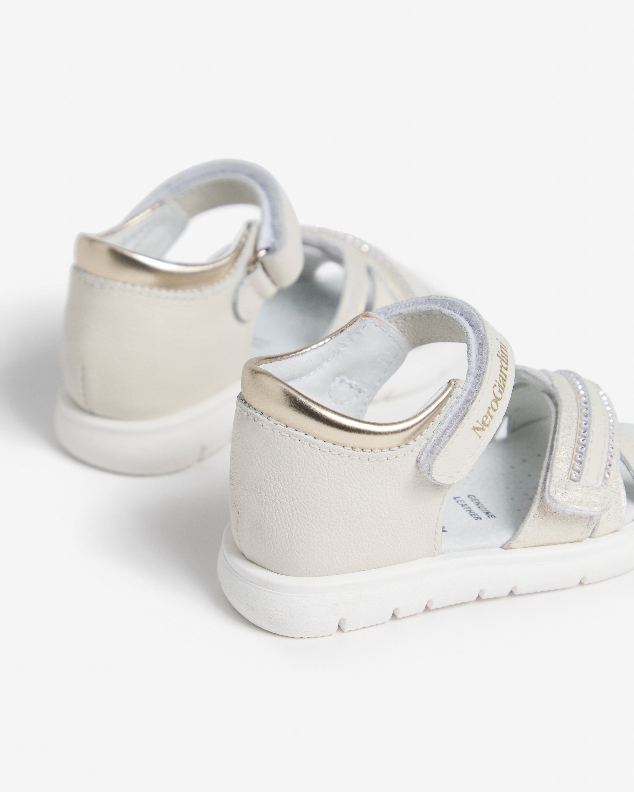 Sandalen Junior voor Meisje in Leder en Technisch Materiaal