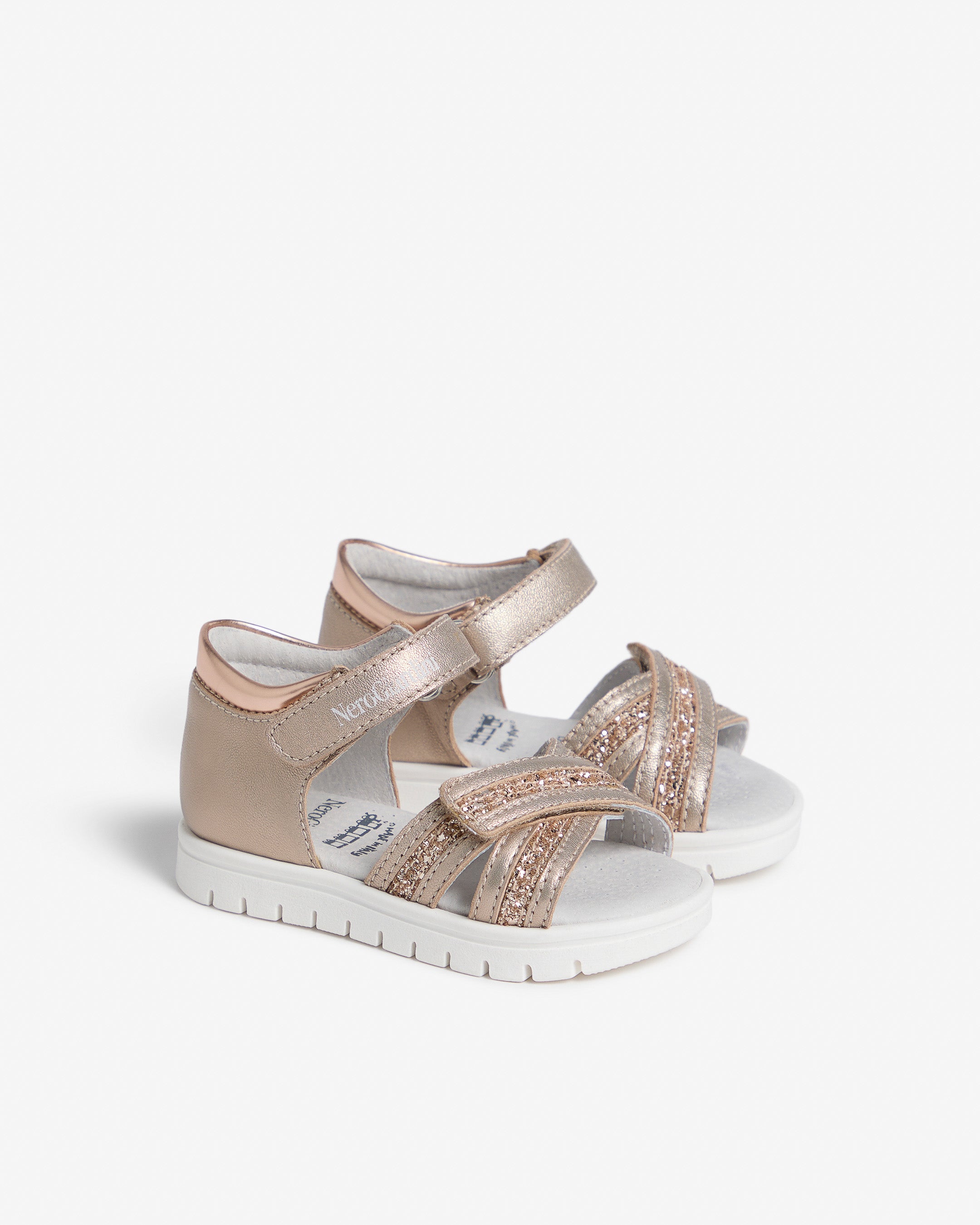 Sandalen Junior voor Meisje in Technisch Materiaal en Leder
