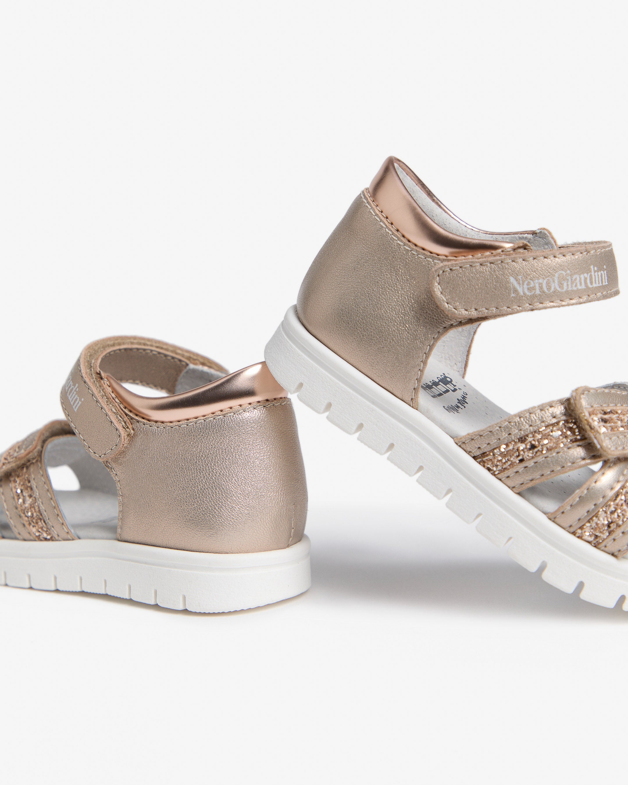 Sandalen Junior voor Meisje in Technisch Materiaal en Leder