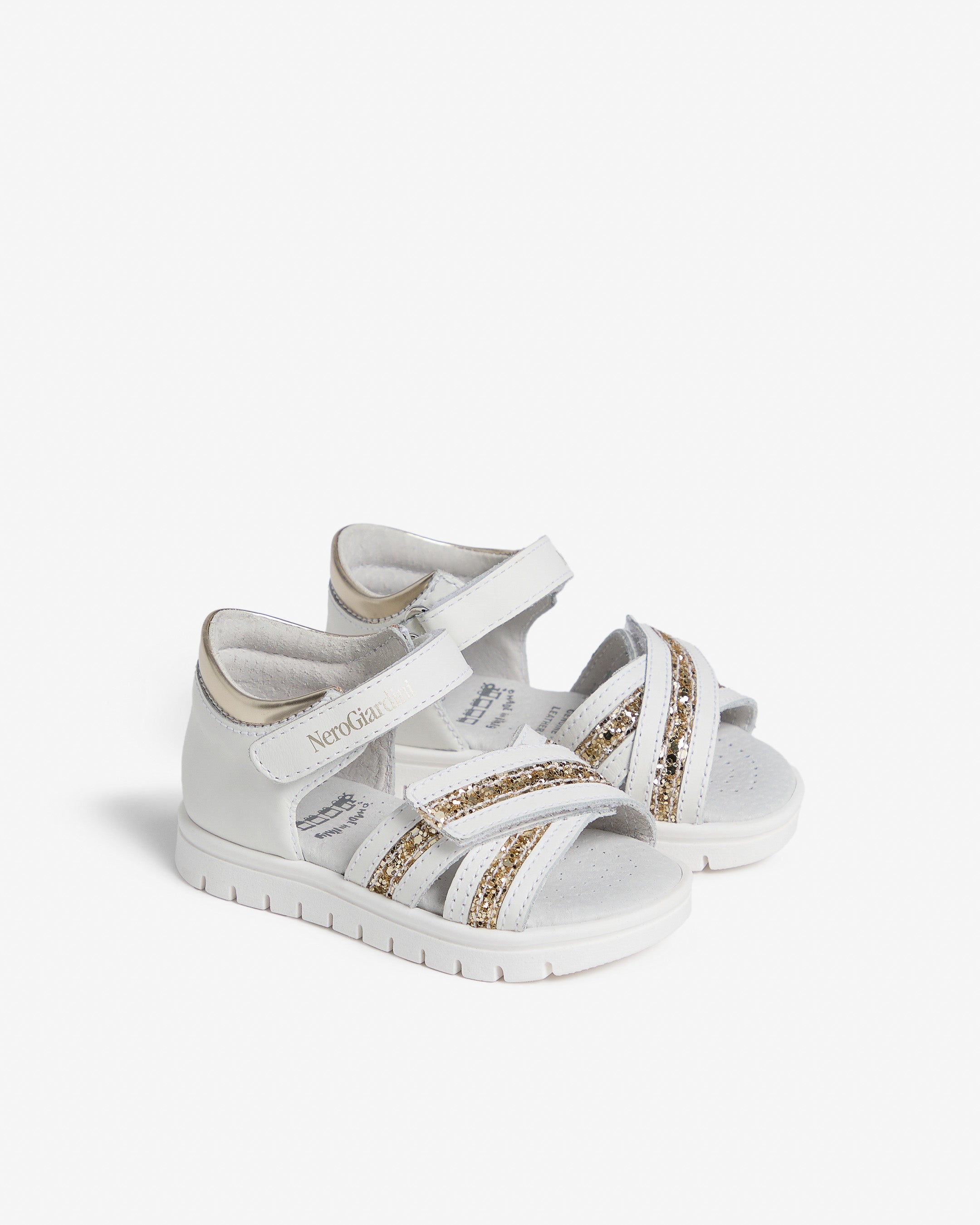 Sandalen Junior voor Meisje in Technisch Materiaal en Leder