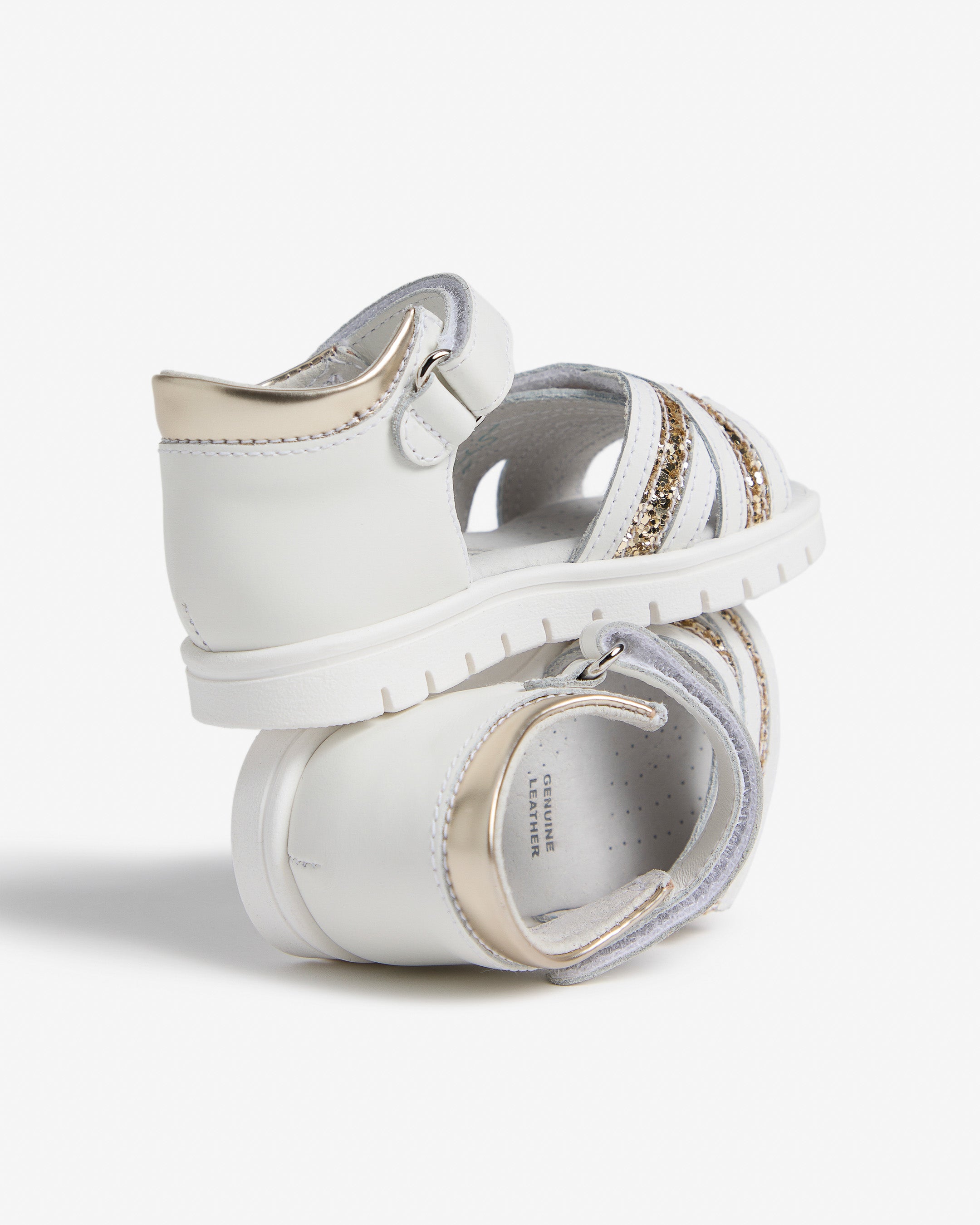 Sandalen Junior voor Meisje in Technisch Materiaal en Leder