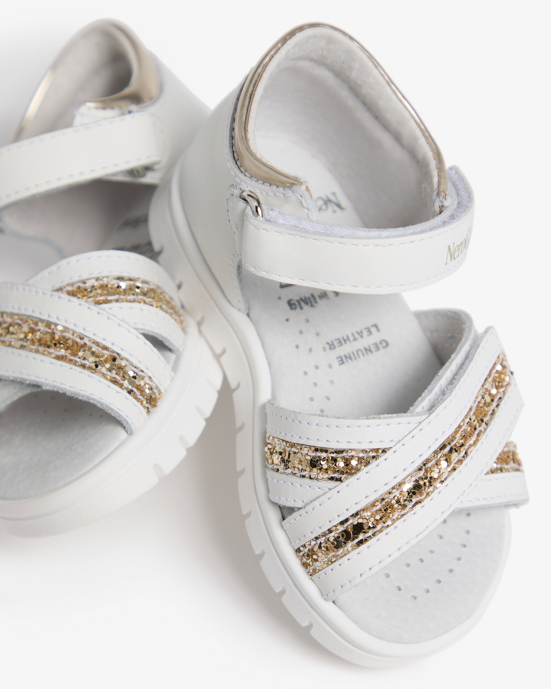 Sandalen Junior voor Meisje in Technisch Materiaal en Leder