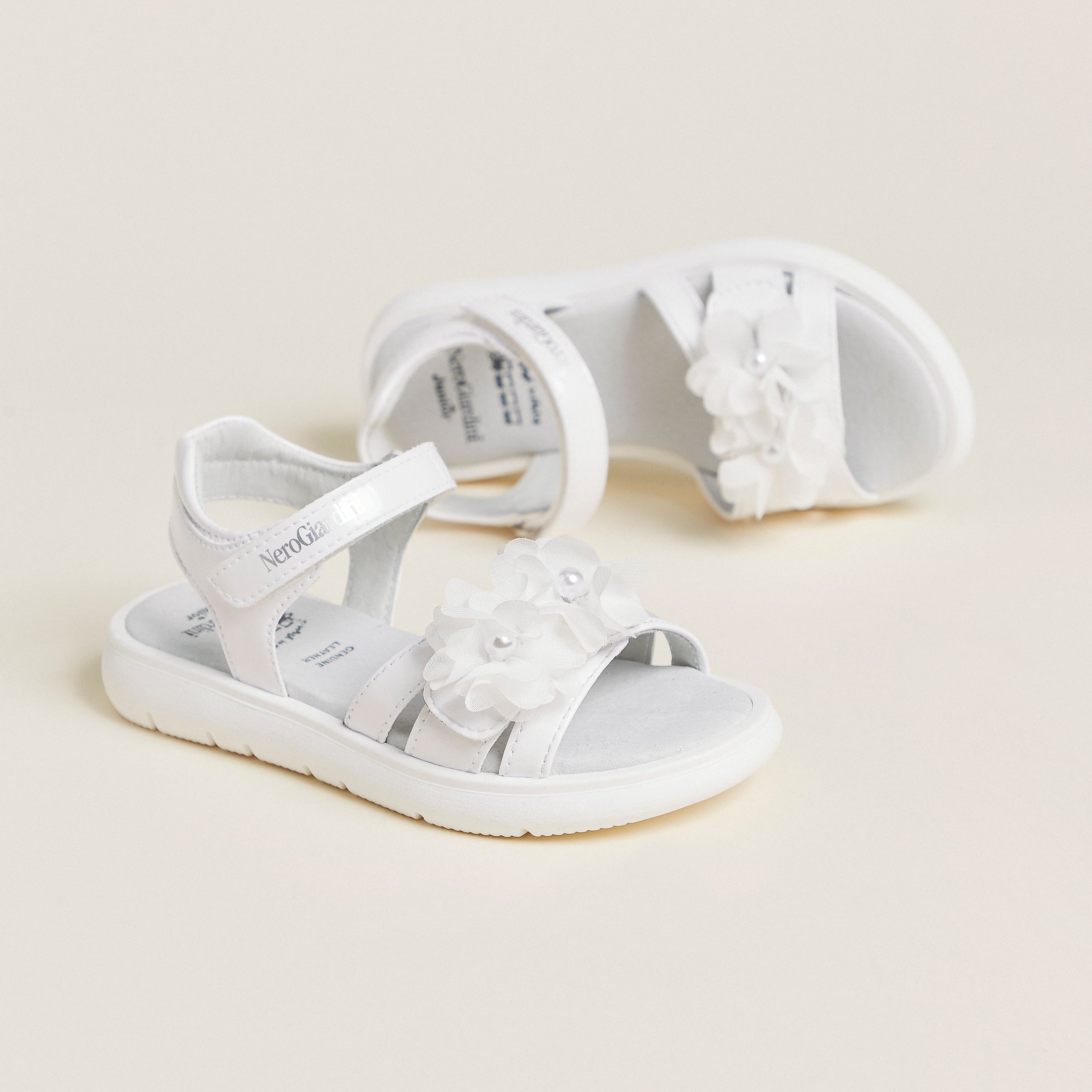Sandalen Junior voor Meisje in Leder en Technisch Materiaal