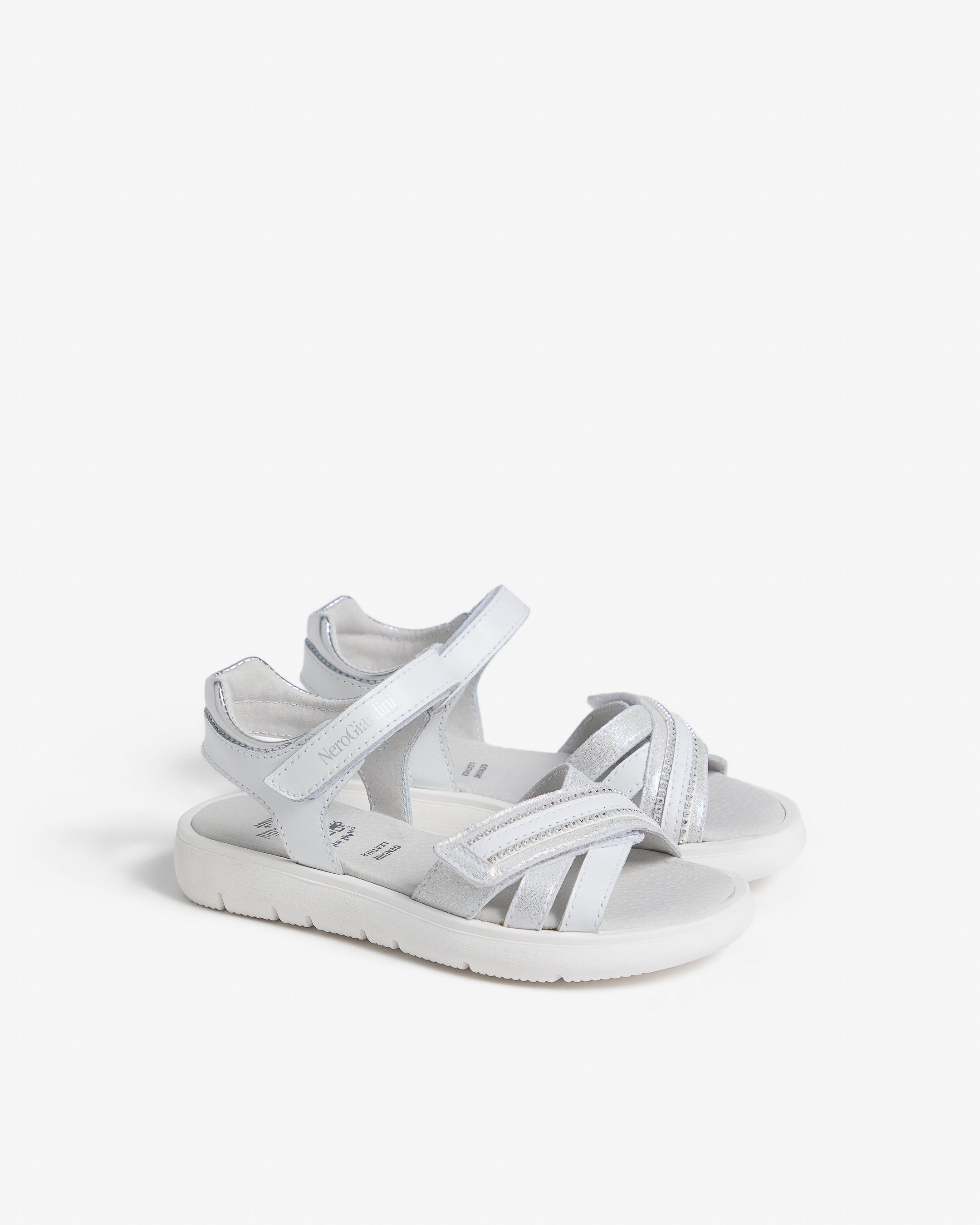 Sandalen Junior voor Meisje in Leder en Technisch Materiaal