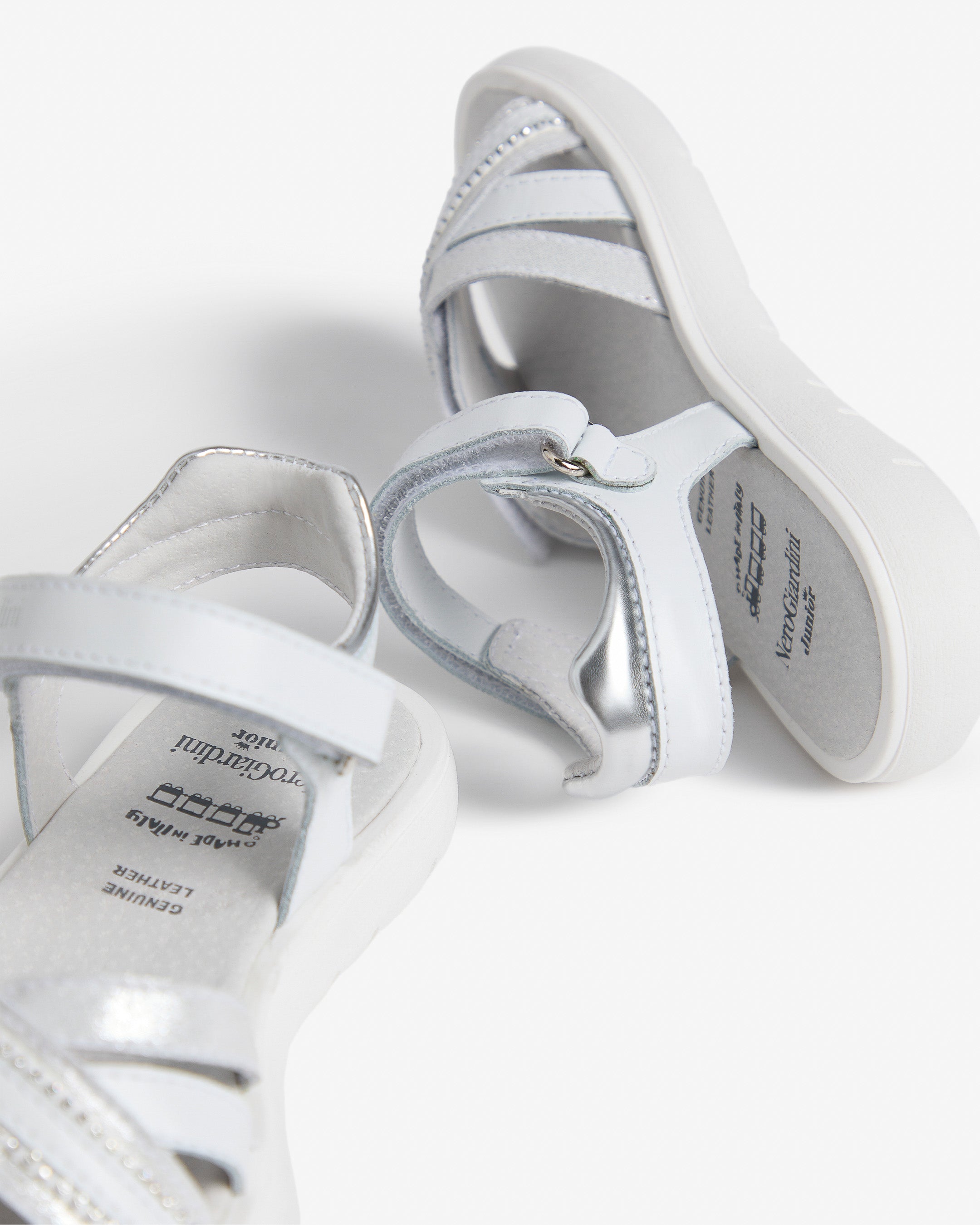Sandalen Junior voor Meisje in Leder en Technisch Materiaal