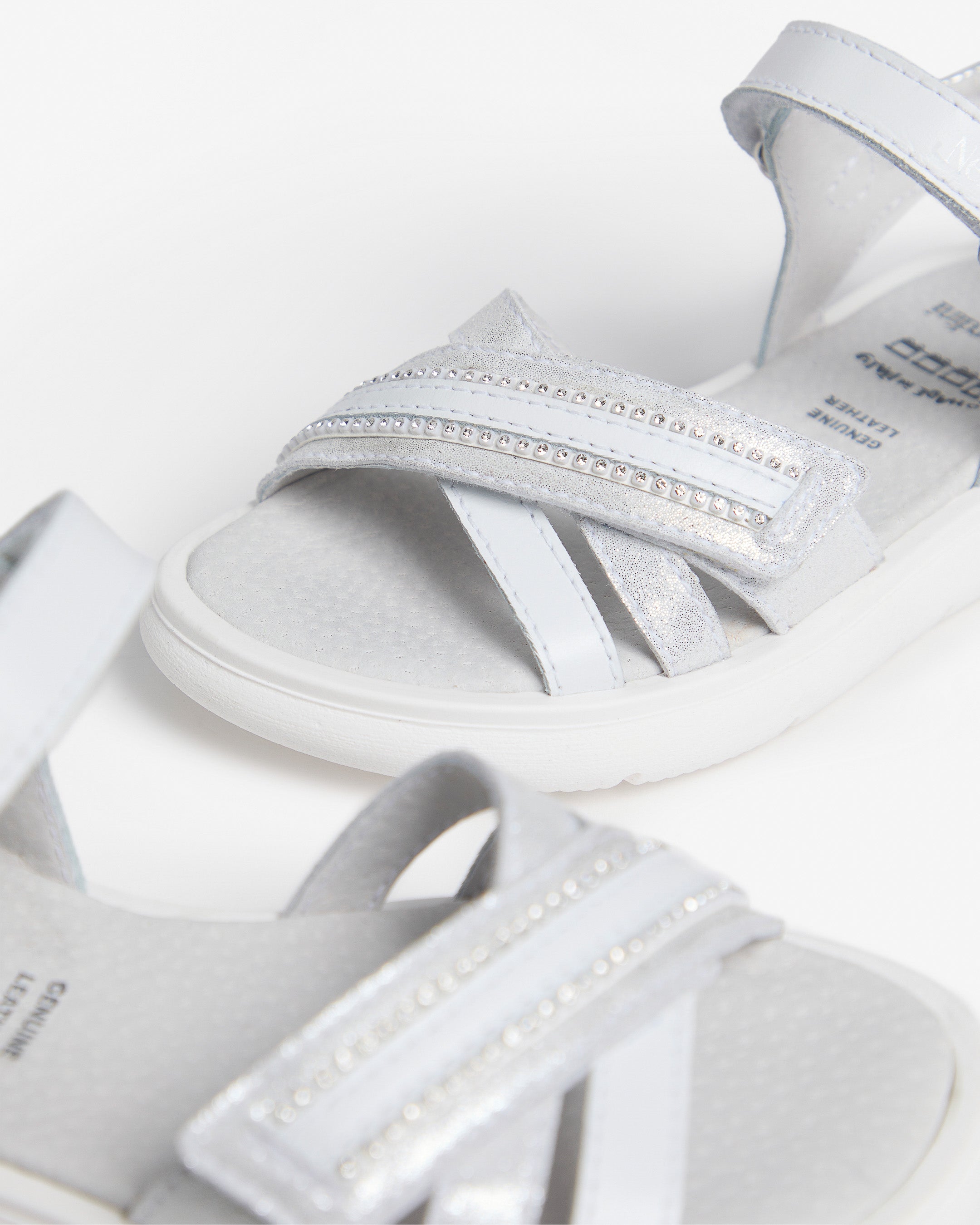Sandalen Junior voor Meisje in Leder en Technisch Materiaal
