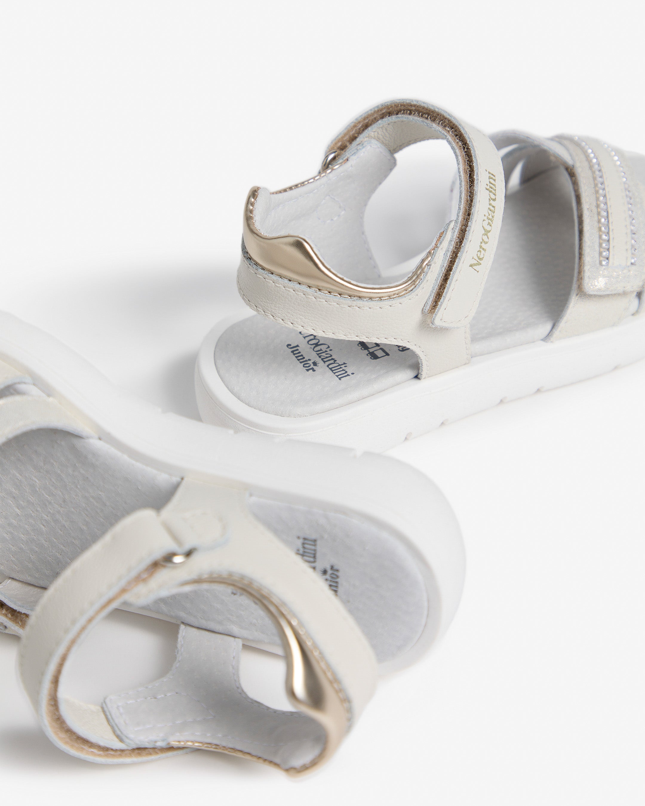 Sandalen Junior voor Meisje in Leder en Technisch Materiaal