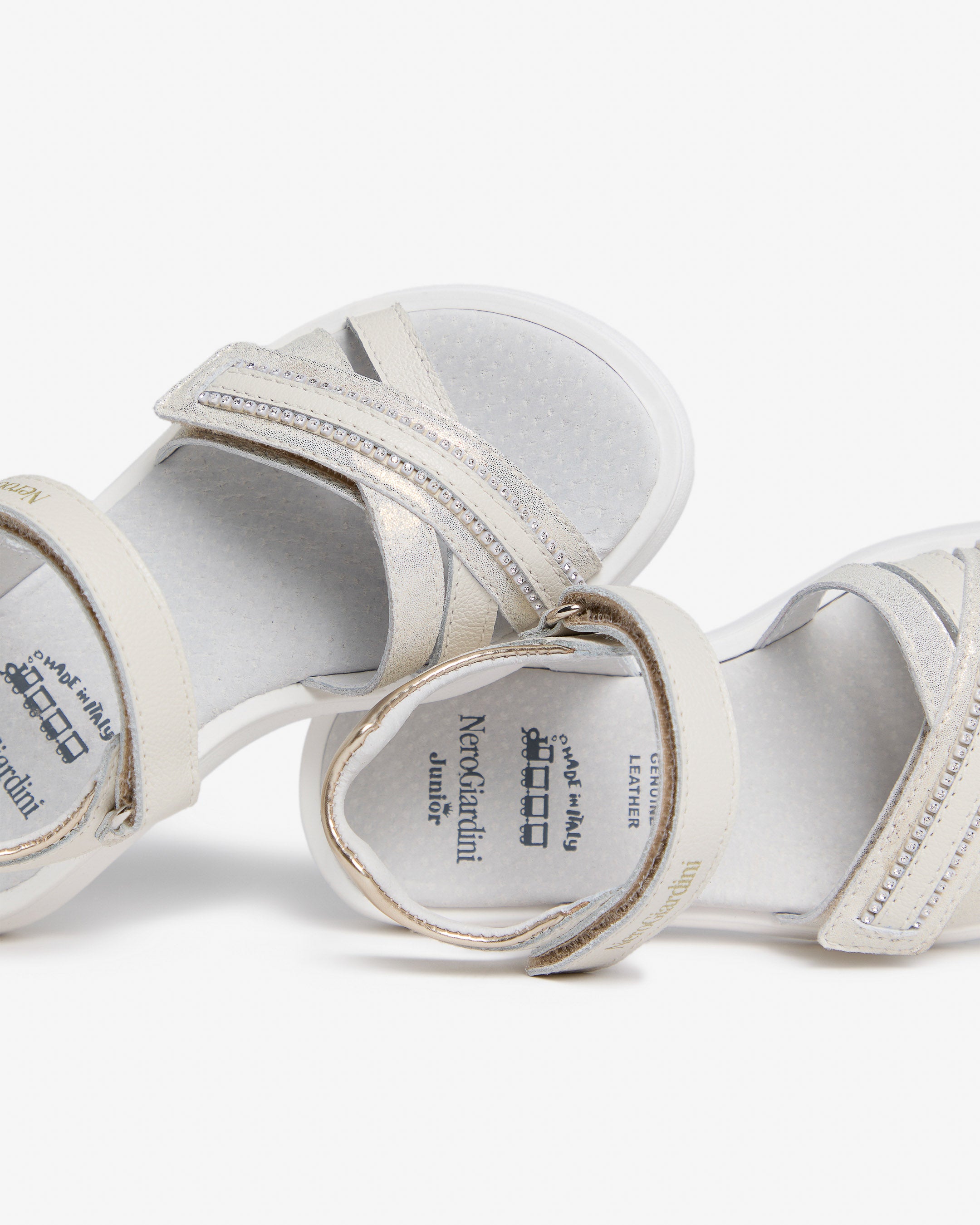 Sandalen Junior voor Meisje in Leder en Technisch Materiaal